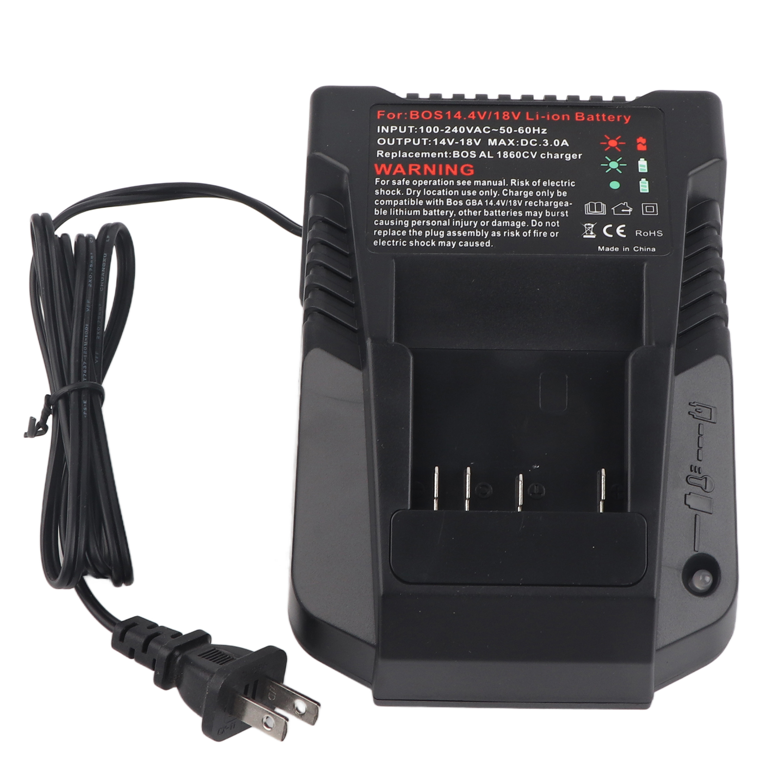 14v-18v Lithium-batterieladegerät, Intelligentes Batterieerhaltungsgerät Für Bosch Bc660 Bc1880 Batterien, 100-240v Us-netzstecker