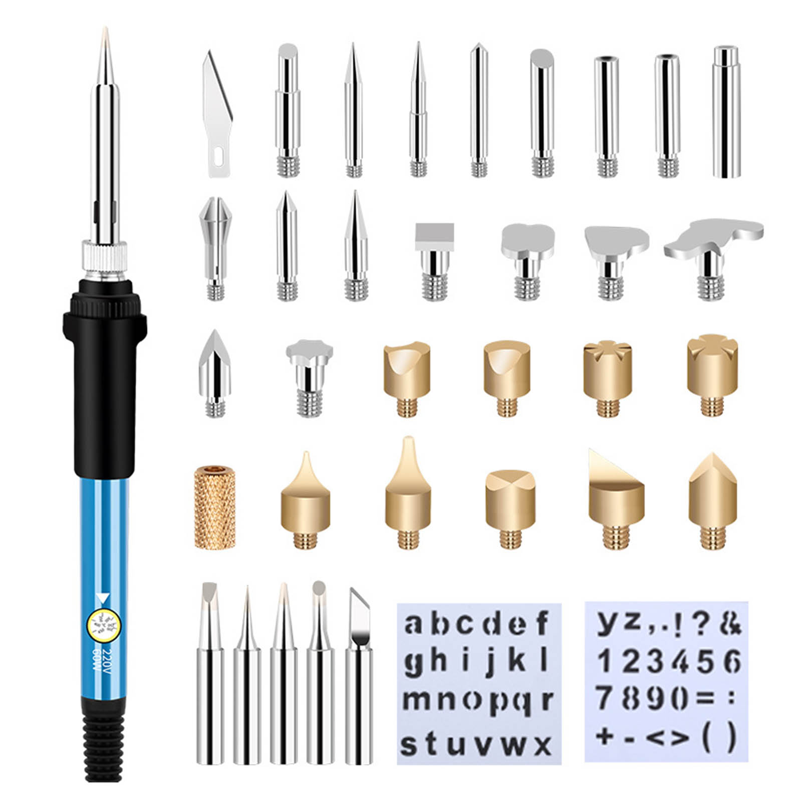Lötkolben-set Mit Einstellbarer Temperatur, Elektrischer Brennkolben, Löt- Und Gravierwerkzeug, 60 W, Us-stecker, 110 V