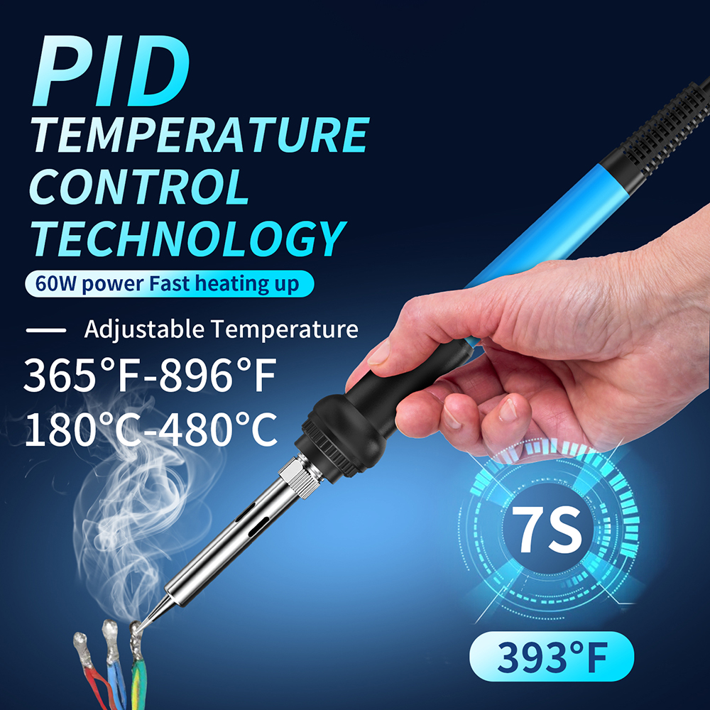 Digitale Lötstation Mit Lcd-bildschirm, Schneller Pid-temperaturregelung, 60 W Leistung, Einstellbarer Temperatur Von 180 Bis 480 °c (365 Bis 896 °f), Umrechnung Zwischen °c Und °f, Reparaturwerkzeug