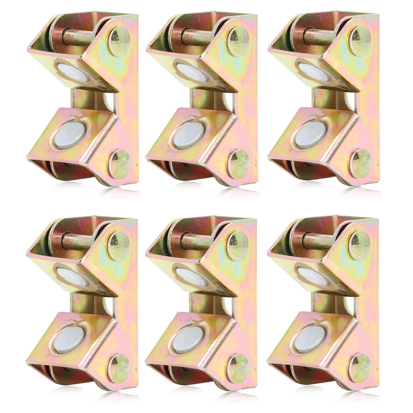 Satz Mit 6 Verstellbaren Magnetischen V-förmigen Schweißklemmen Aus Edelstahl.