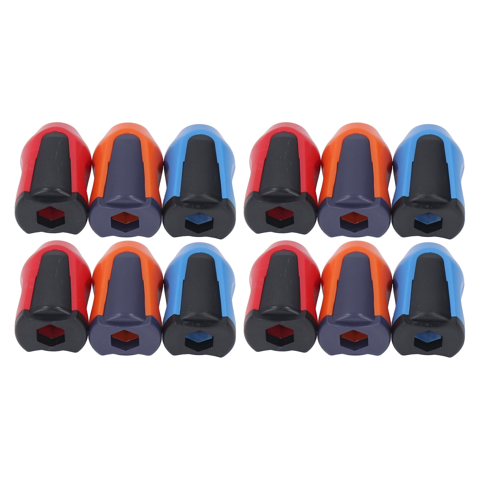 Set Aus 12 Magnetischen Schraubenringen Aus Abs-kunststoff Mit Magnetischen Saugnäpfen Für Sechskantschraubendreherbits (rot, Gelb, Blau).