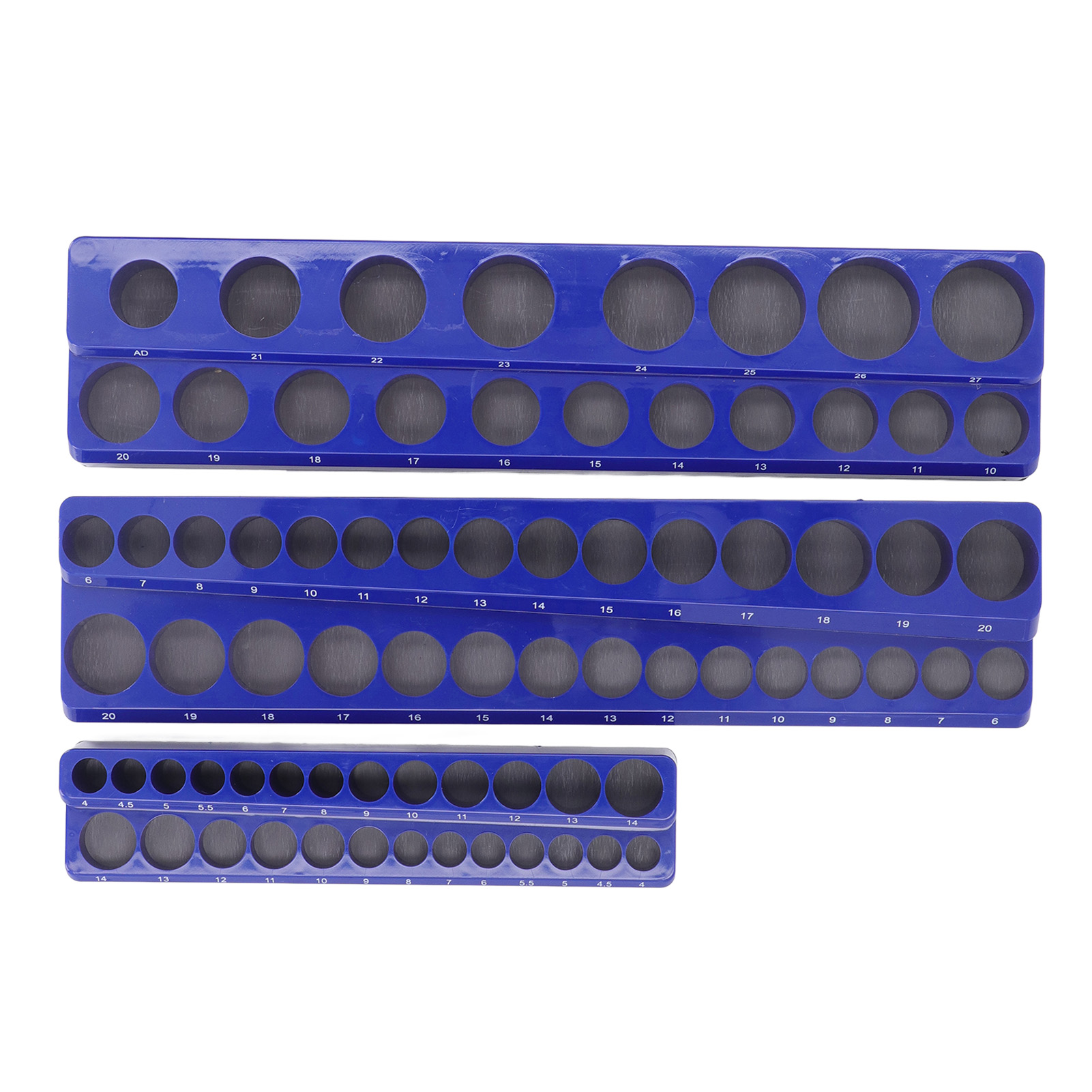 Set Aus 3 Magnetischen Steckschlüsselhaltern: Standard- Und Tiefe Metrische Steckschlüsselhalter Für 1/2 Zoll, 3/8 Zoll Und 1/4 Zoll.