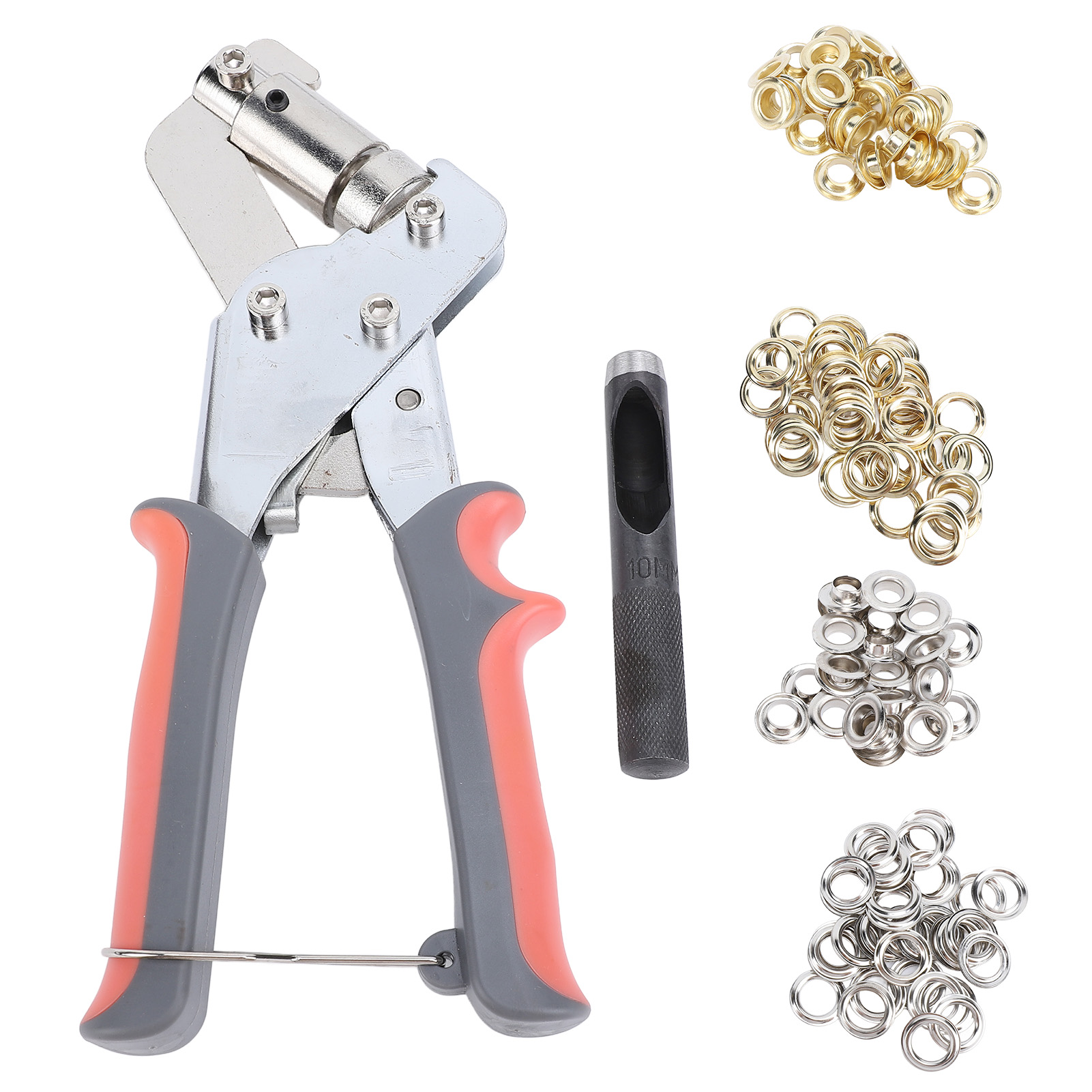 Set Bestehend Aus Handzange, 250 Silbernen Und Goldenen Ösen Und Lochern, 3/8"-handlocher Für Leder- Und Stoffgürtel