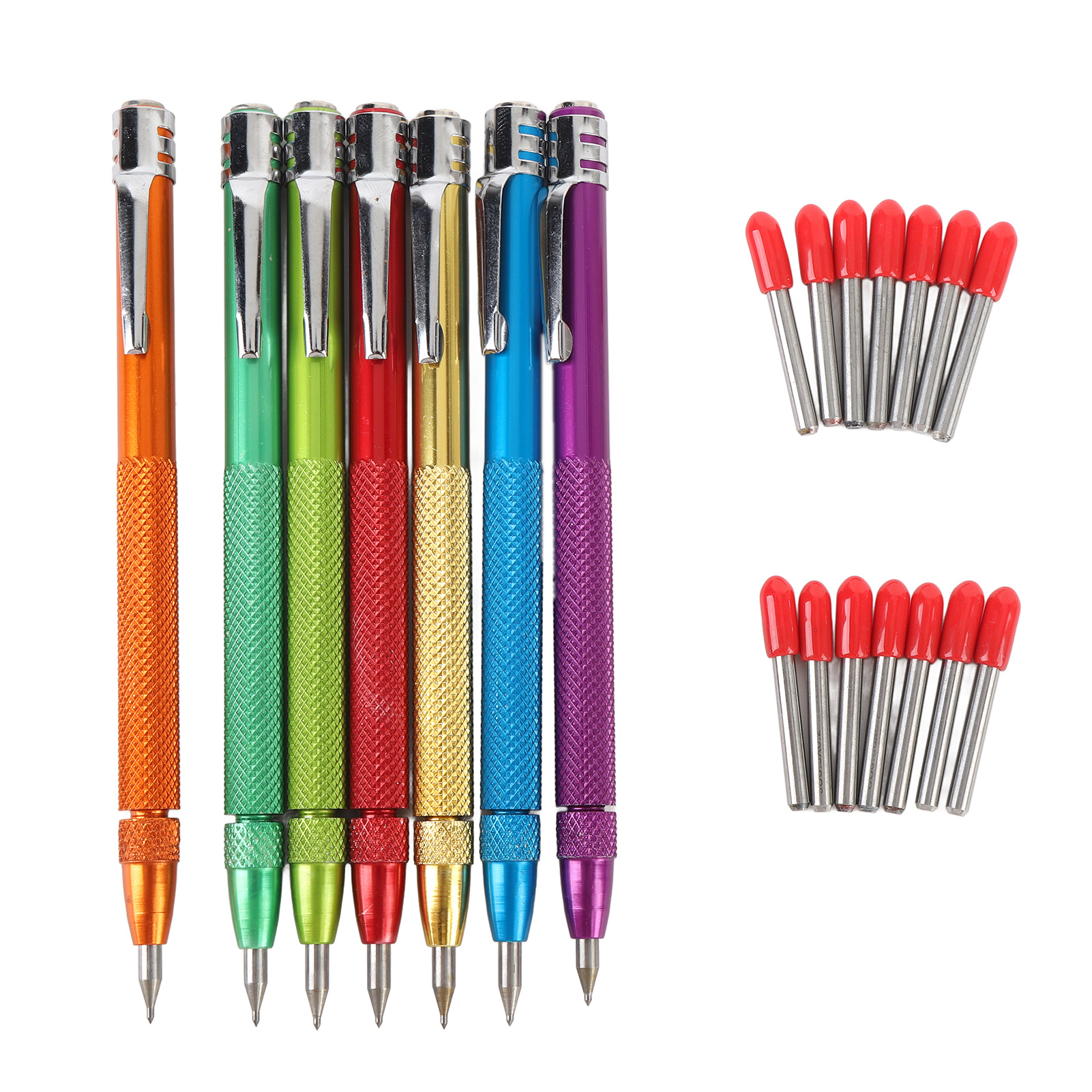 Set Mit 7 Magnetischen Wolframstahl-markern Mit 14 Spitzen Für Fliesen, Glas, Marmor Und Stein.