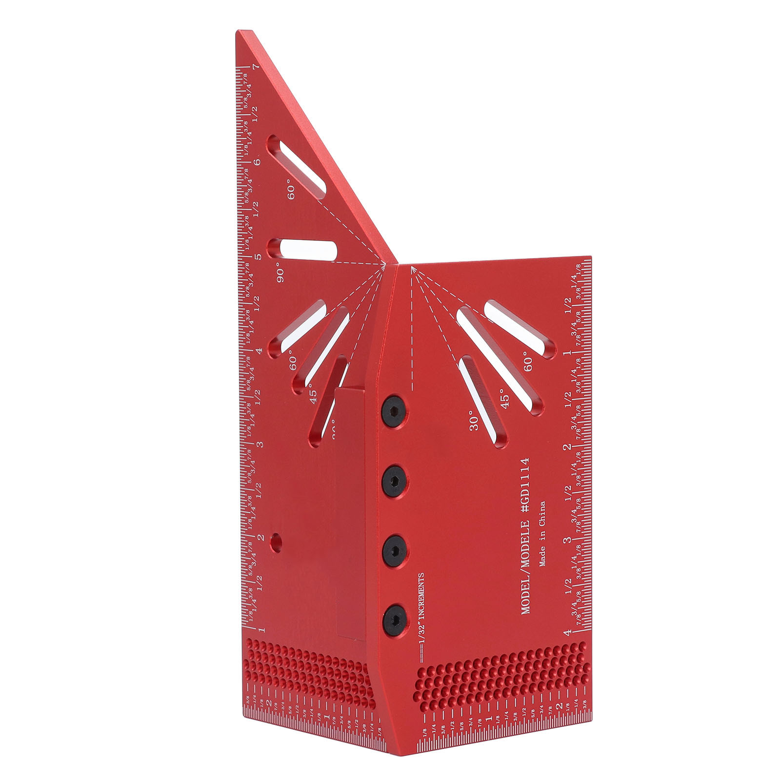 3d-mehrwinkelmesslineal, Imperiale Skala 30°, 45°, 60°, 90°, Winkelmesser Für Holzbearbeitung