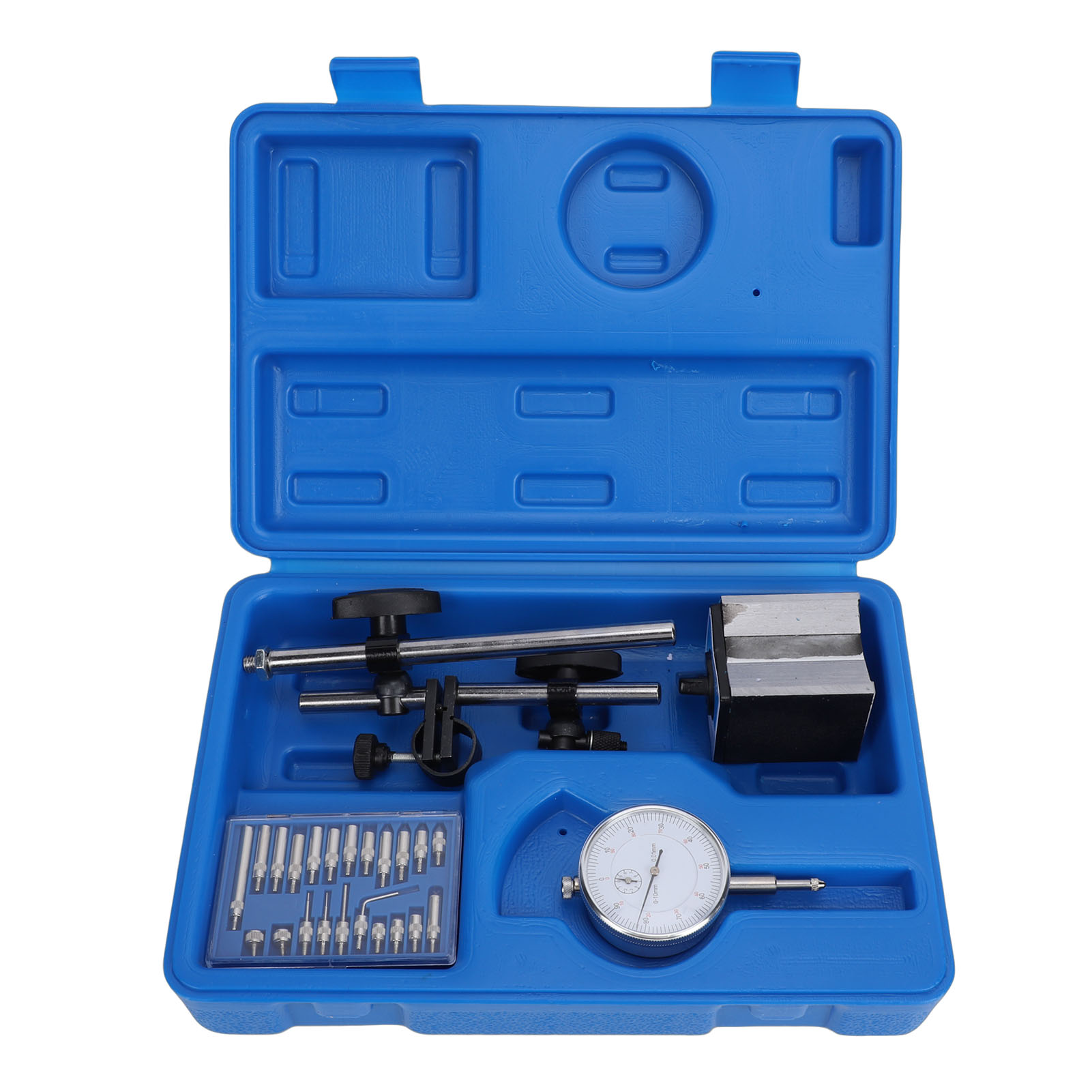 Messuhr-komparator-set Mit Sockel Und Verstellbarem Langen Arm, Messgenauigkeit Von 0 Bis 10 Mm (0,01 Mm), Für Formenbauwerkstätten Und Labore.