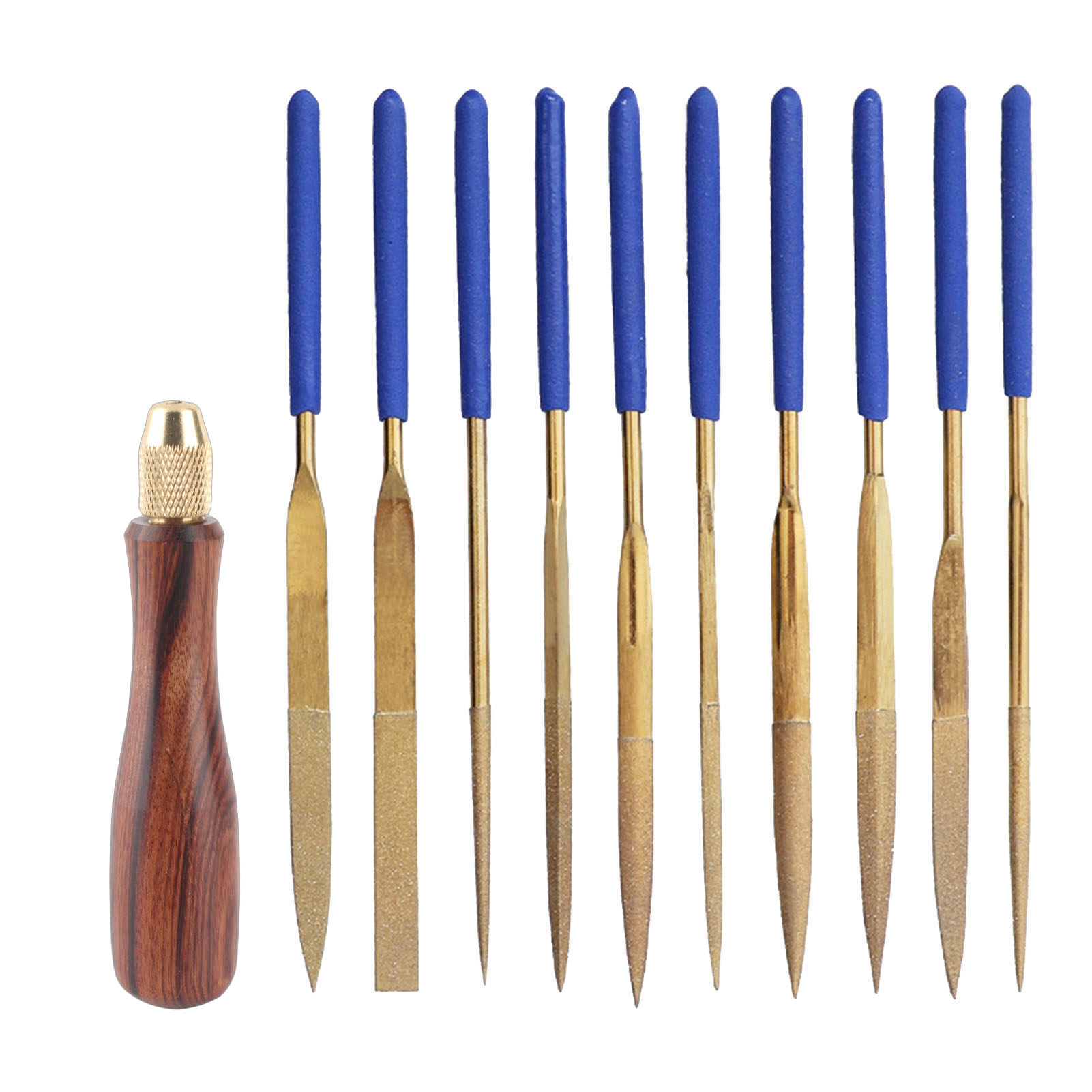 Set Mit 11 Runden Metall- Und Diamantfeilen Zum Polieren Und Schleifen Von Glas, Stein Und Kunststoff