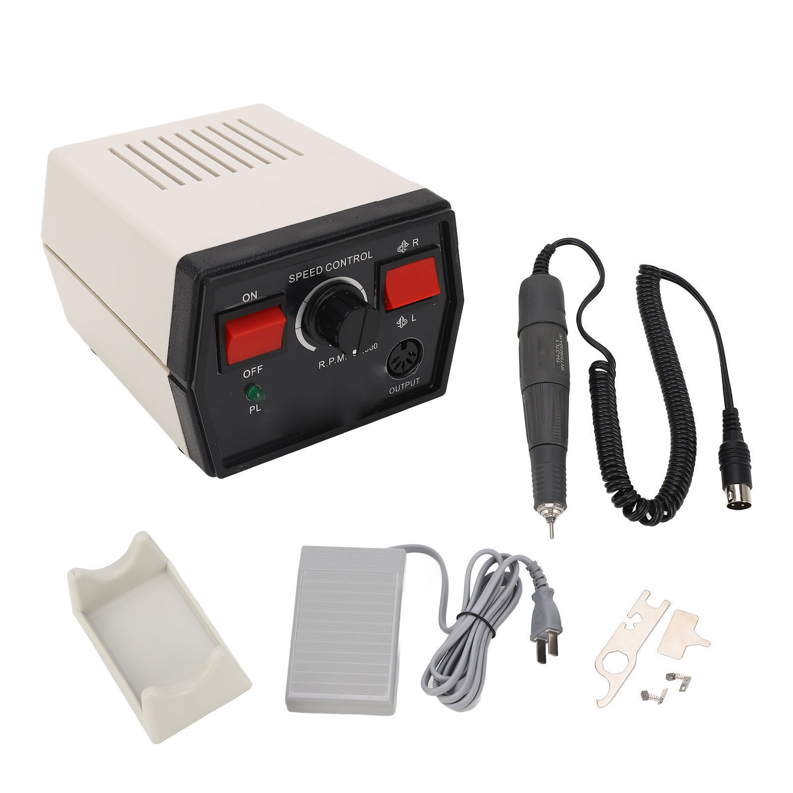 Mikromotor-poliermaschine, 35.000 U/min, Variable Drehzahl, Rechts-/linkslauf, Manuelle Fußpedalsteuerung, 220-v-uk-stecker
