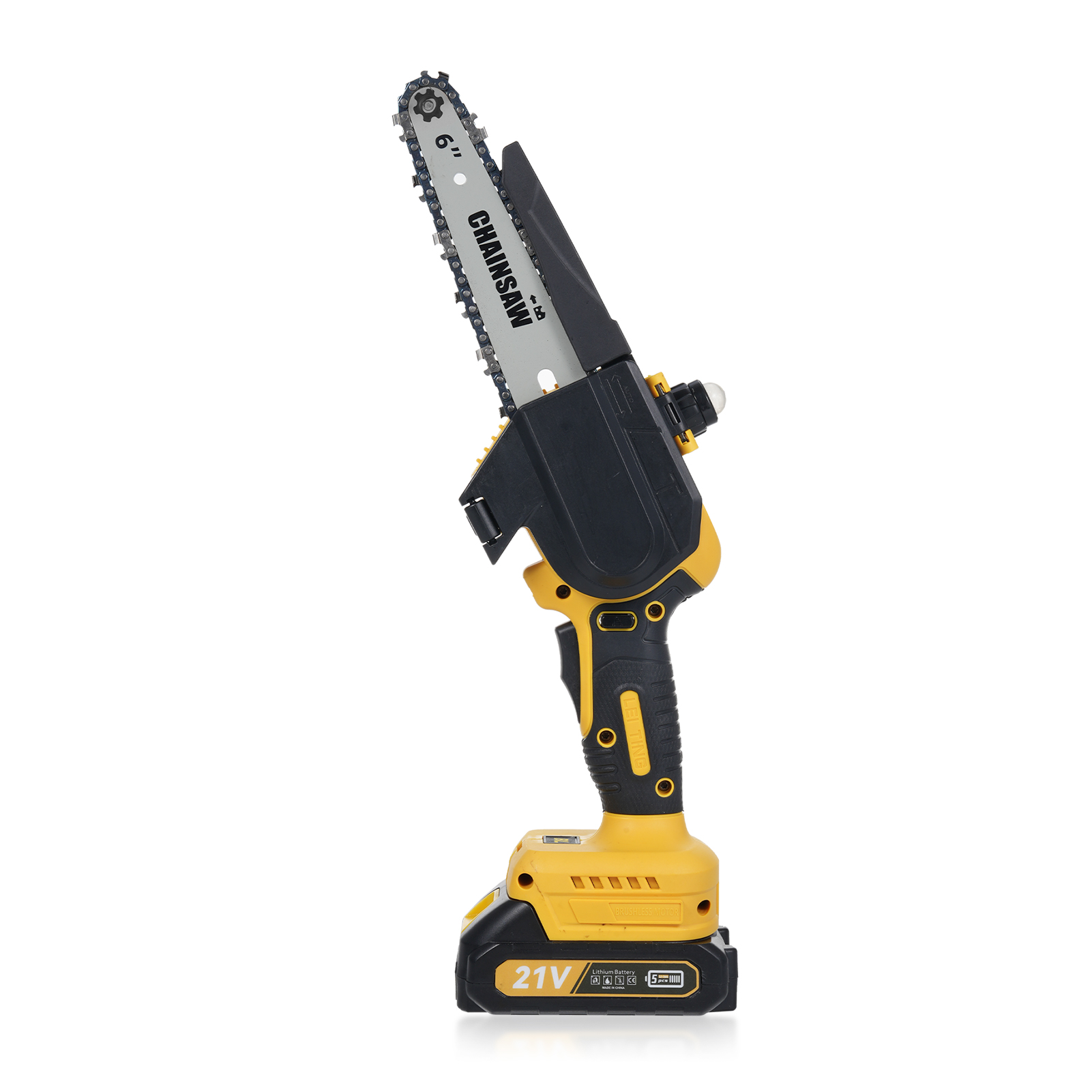 Mini-akku-kettensäge (6 Zoll), Tragbar, Elektrisch, Bürstenlos, Mit 2 Akkus, Zum Holzschneiden, Astschneiden, Für Gartenarbeiten Sowie Zur Instandhaltung Von Hof Und Haus.