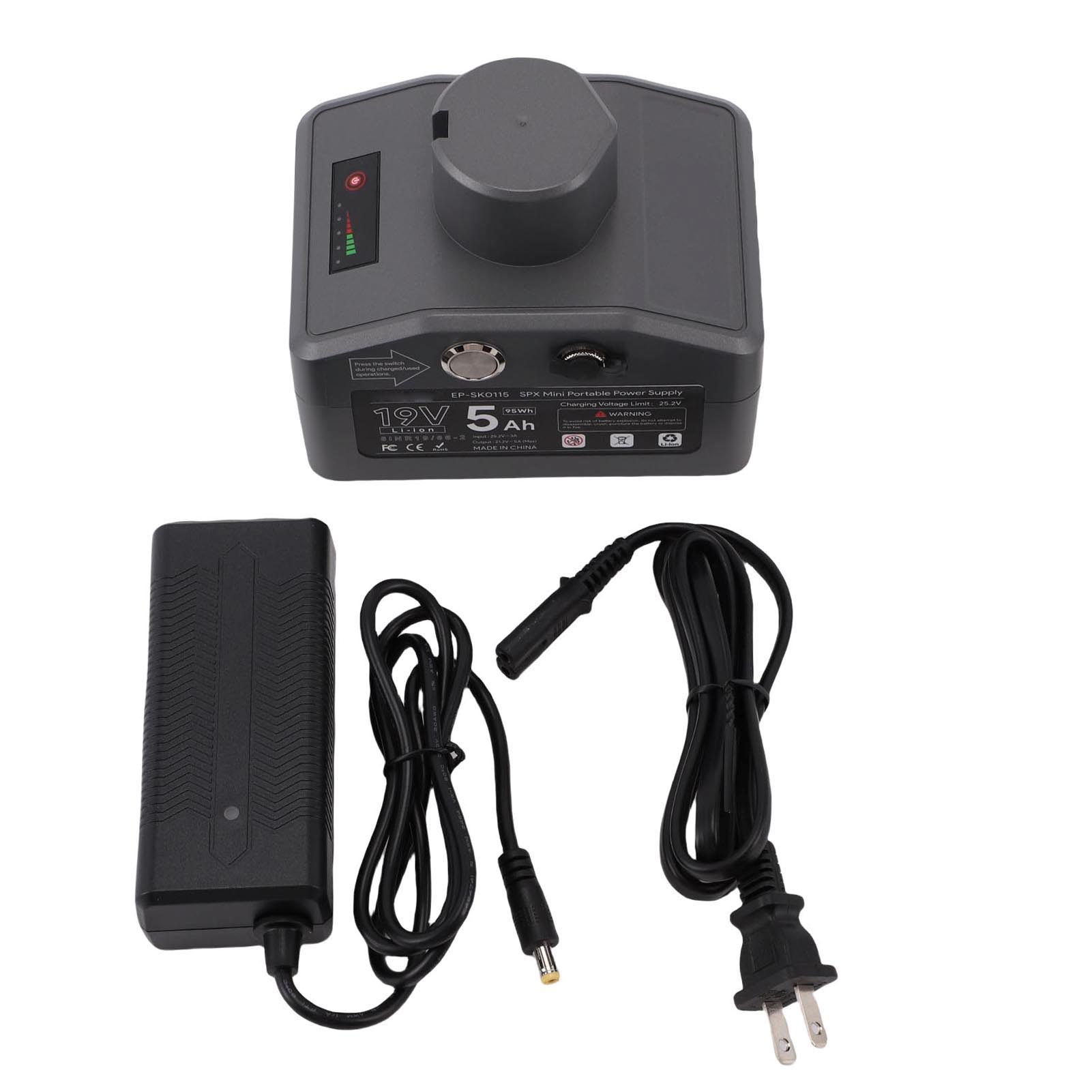 Tragbarer Externer Akku, Kompatibel Mit Rechteckigen Satellitenschüsseln, Inklusive Montagesatz Und Netzteil. Wiederaufladbares, Sofort Einsatzbereites Netzteil, 95 Wh, 5 Ah, Us-stecker, 100–240 V.