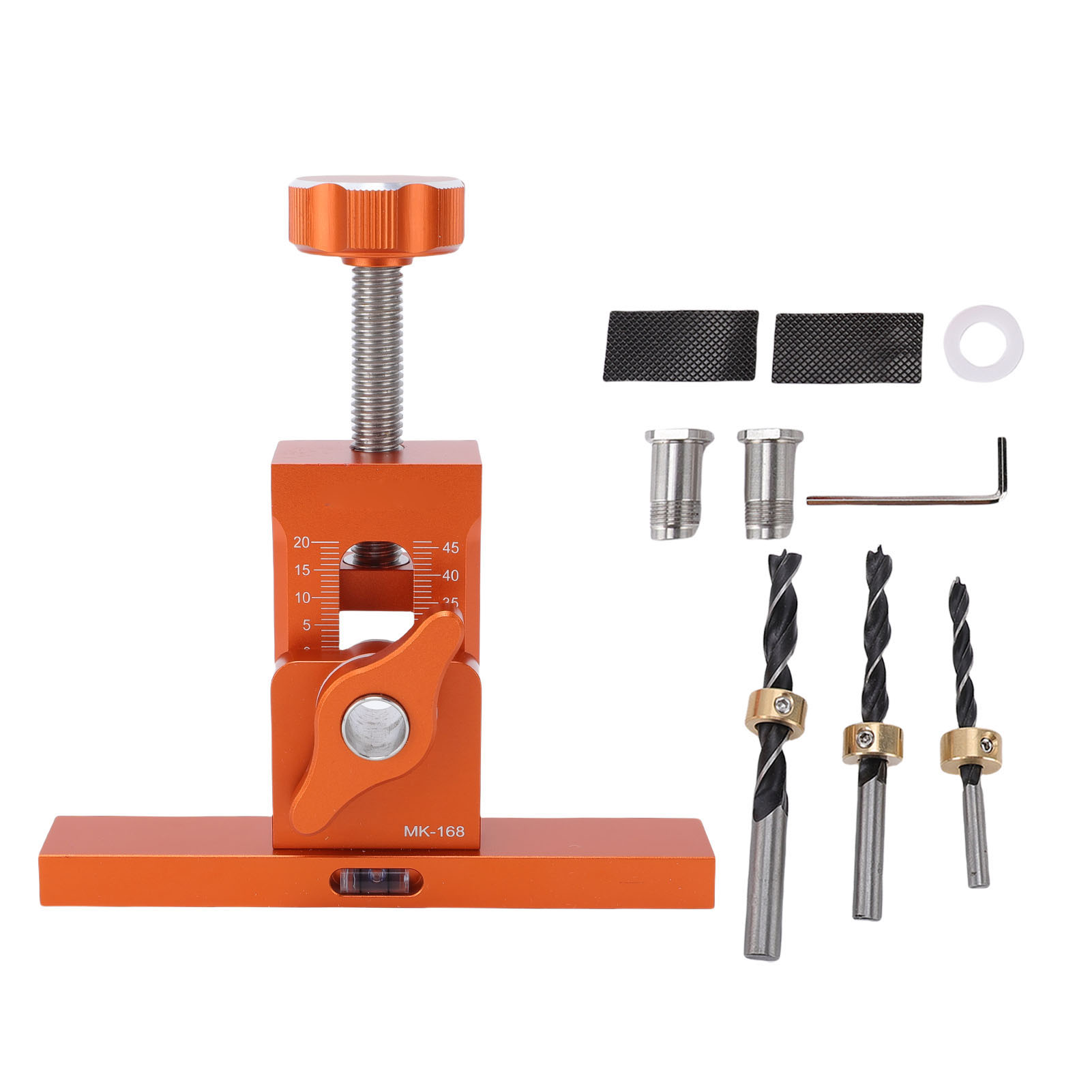 Montageschablone Für Schranktüren, 3-punkt-bohrer (6 Mm, 8 Mm Und 10 Mm), Positionierer Für Die Rückprallstanzung Von Schranktürblättern