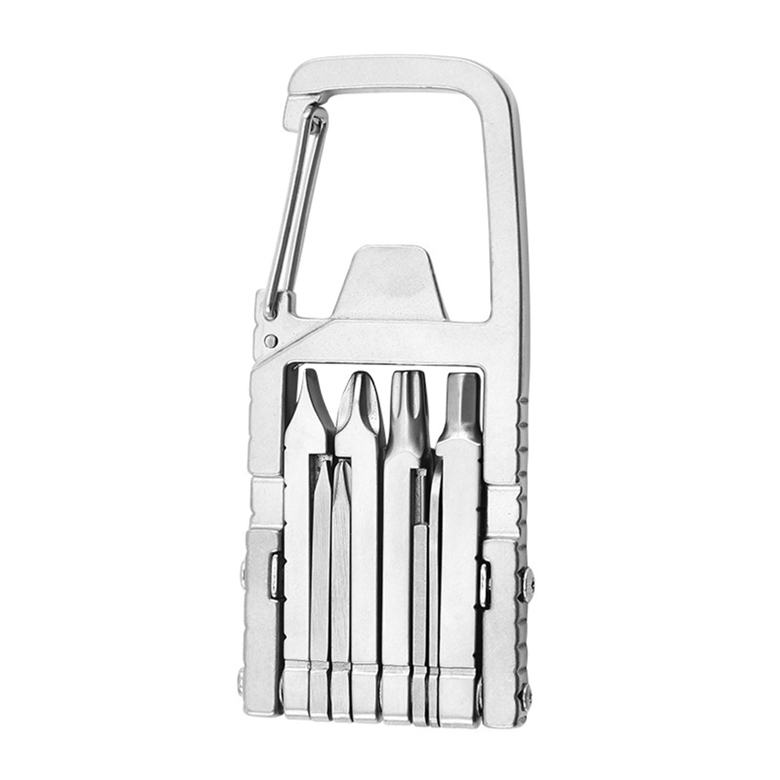 12-in-1-multitool Mit Phillips-, Sechskant- Und Sternschraubendreherbits, Flaschenöffner Und Kartenentferner, Aus Faltbarem Edelstahl.