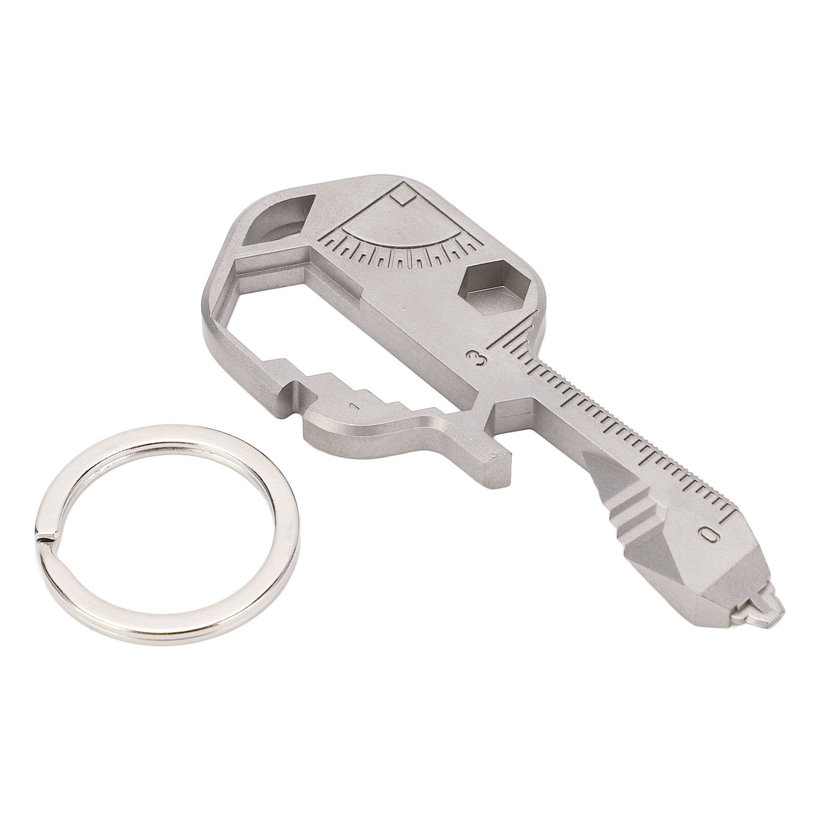 24-in-1 Multifunktionaler Schlüsselanhänger Aus Edelstahl, Tragbar Und Silberfarben, Ideal Für Outdoor-aktivitäten.