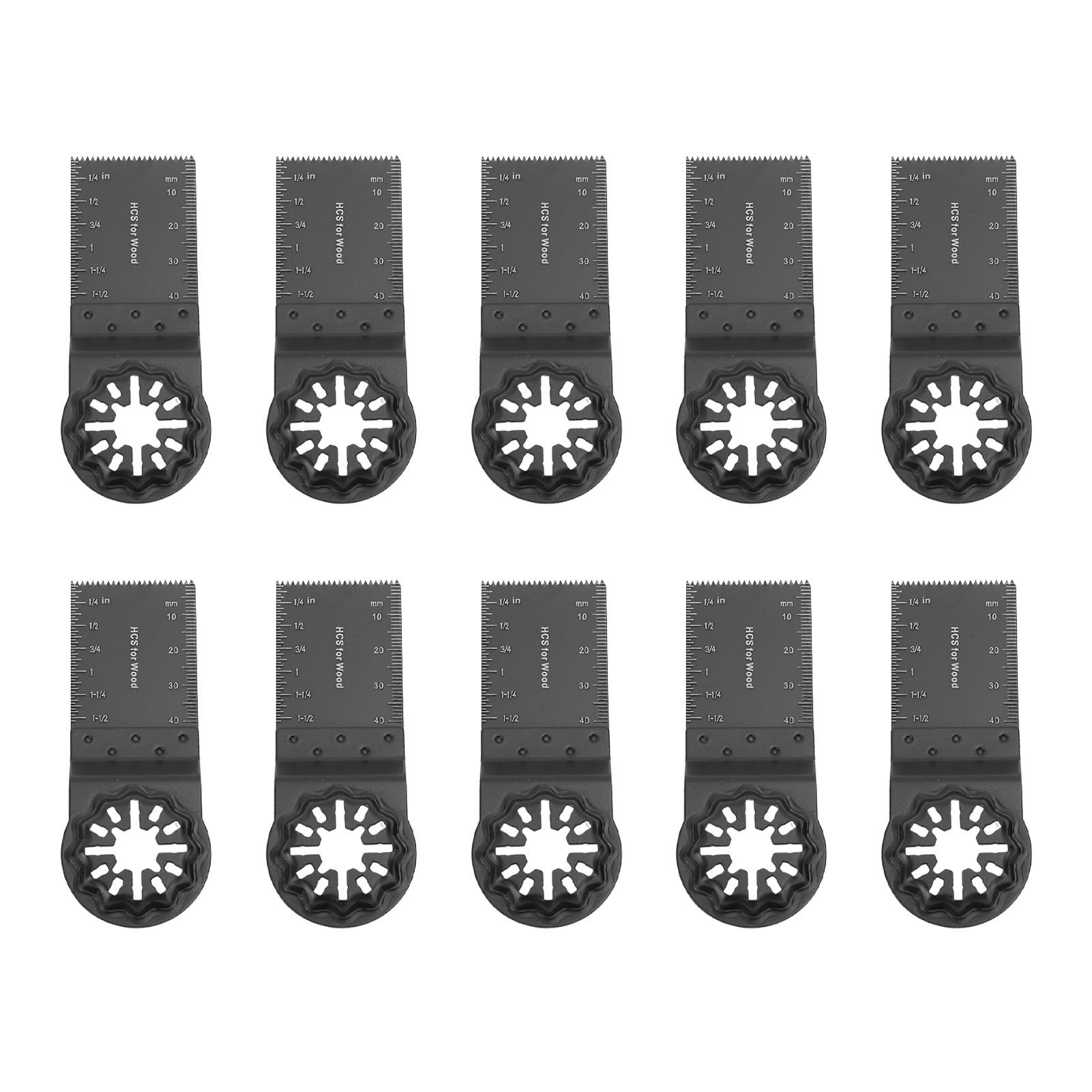 Packung Mit 10 Oszillierenden Sägeblättern Für Multifunktionswerkzeuge, Schnitttiefe 34 Mm Und 40 Mm, Mit Starlock-schnittstelle.