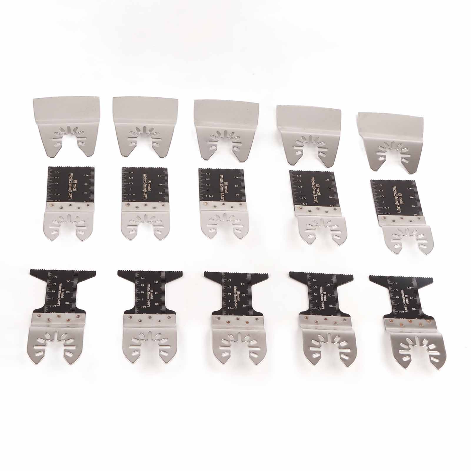 Set Mit 5 Universellen, Gebogenen Bimetall-oszillationssägeblättern, 34 Mm Und 45 Mm