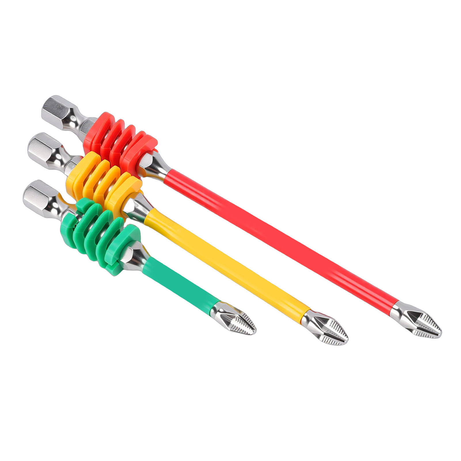 Set Aus 3 Ph2-schraubendreherbits Mit Federmechanismus, 1/4 Zoll Sechskantschaft, Rutschfest Und Magnetisch, Für Elektrische Und Manuelle Schraubendreher.