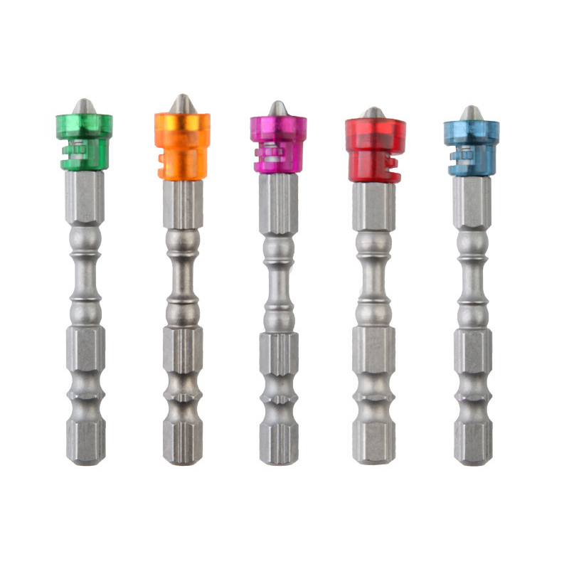 Set Mit 5 Einfarbigen Magnetischen Phillips-schraubendreherbits Aus Hartmetall Für Elektrische Schraubendreher.