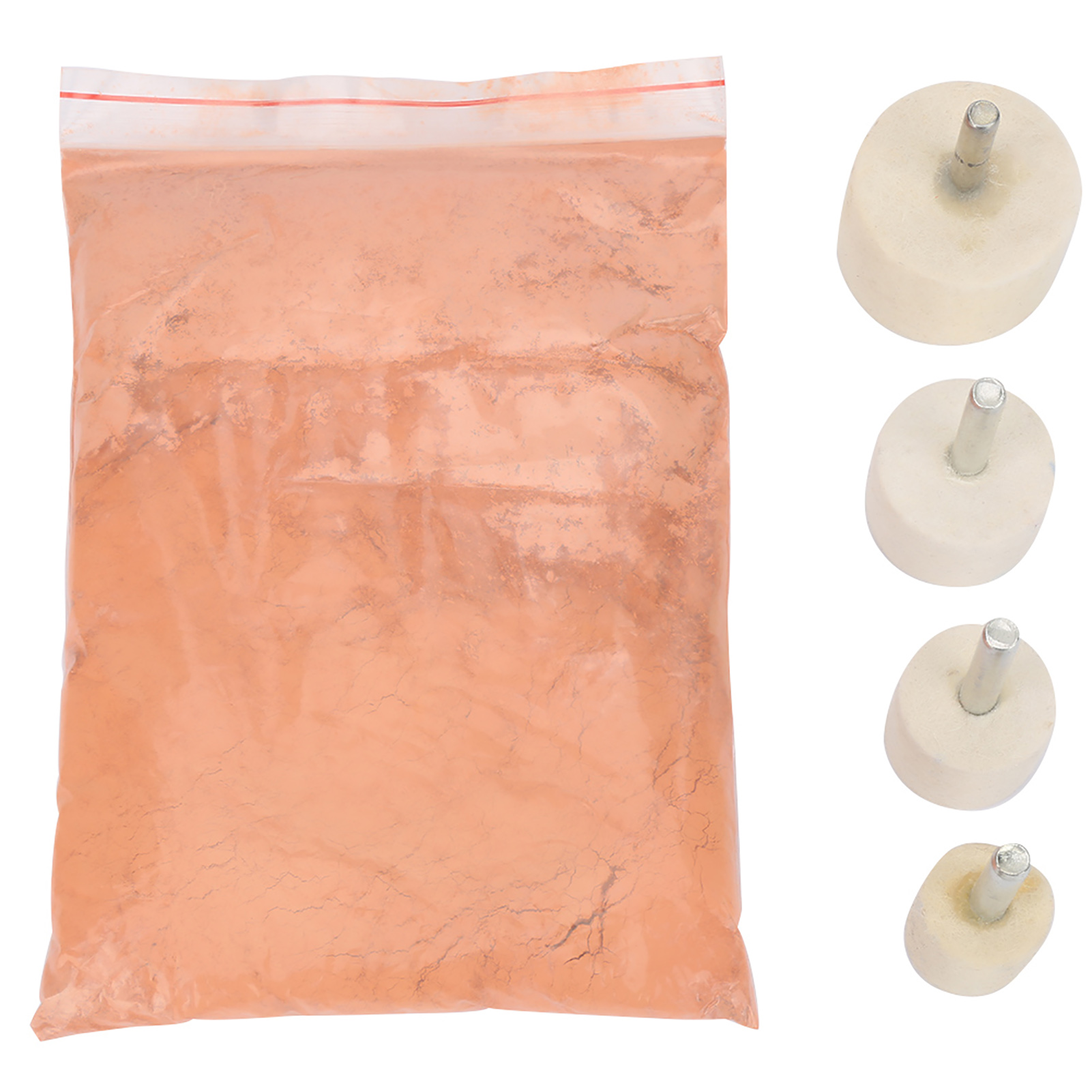 Set Mit 5 Polierscheiben Aus Wollfilz Mit Ceroxidpulver (4 Stück)