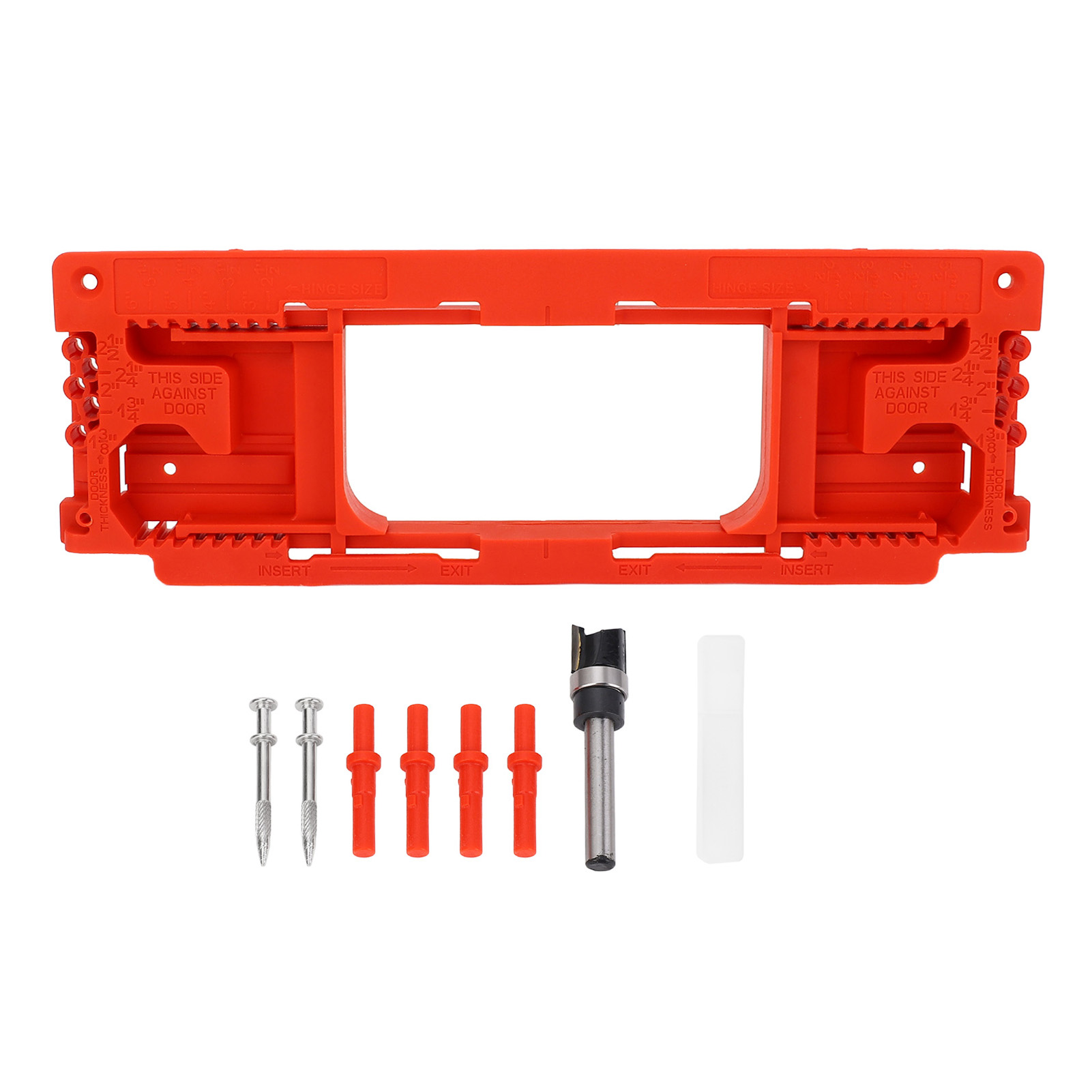 Positioniervorrichtung Für Türscharniere, Aus Rotem Abs, Für Scharniere Von 2 1/2 Bis 6 Zoll Und Mit Einer Dicke Von 1 3/8 Bis 2 1/2 Zoll.