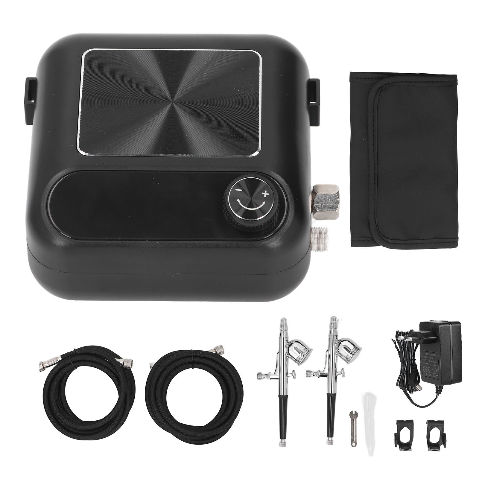 Mini-airbrush-set Mit Multifunktionsknopf Und Stufenloser Einstellung, Leisem Betrieb, Kompressor Und 12-l/min-spritzpistole, Eu-stecker