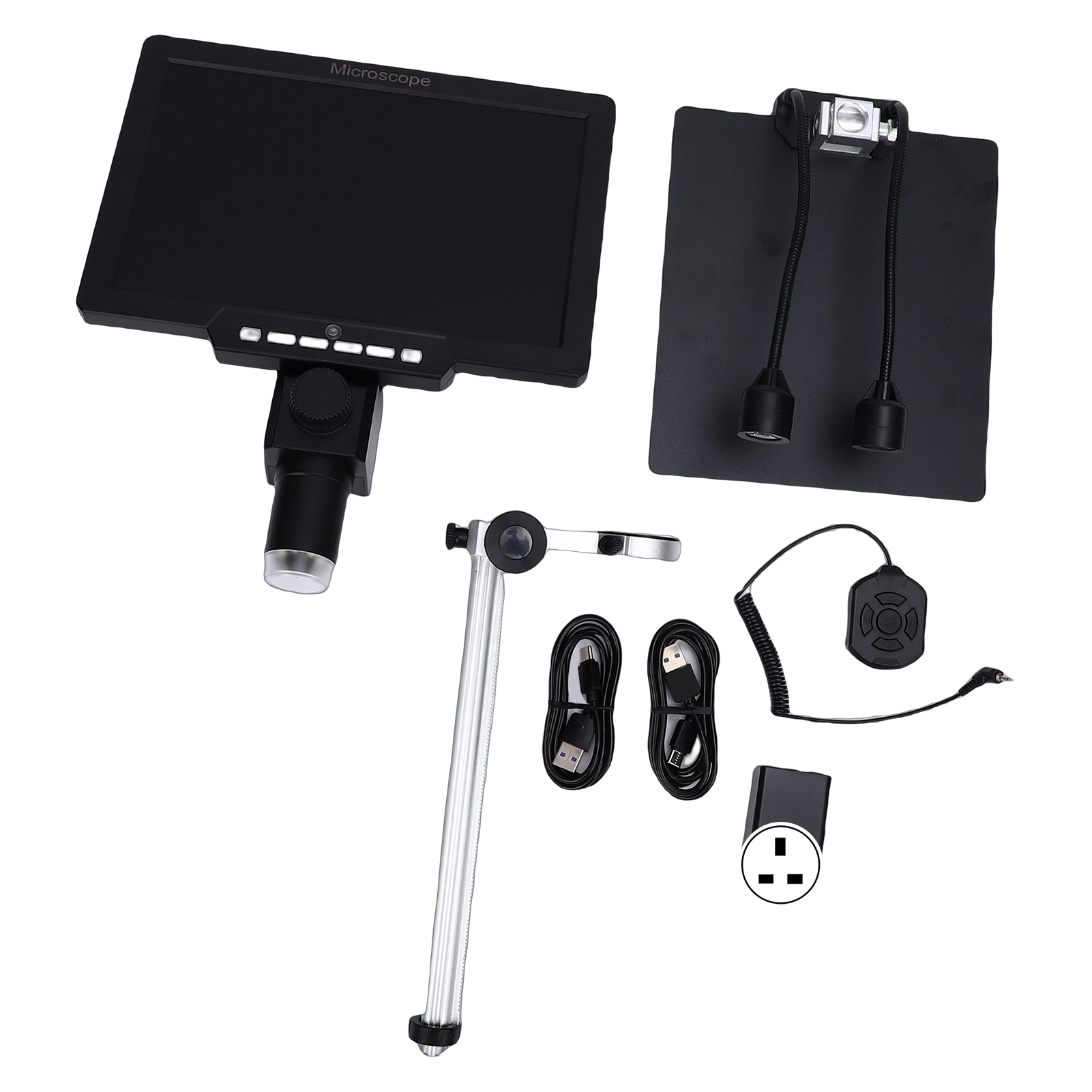 Digitales Mikroskop Mit 10,1-zoll-ips-bildschirm, 2000-facher Vergrößerung, Münzlupe, 32 Gb Speicher, 12-mp-hd-kamera Und Echtzeitaufnahme. Ideal Für Die Reparatur Von Handyplatinen Und Das Sammeln Vo