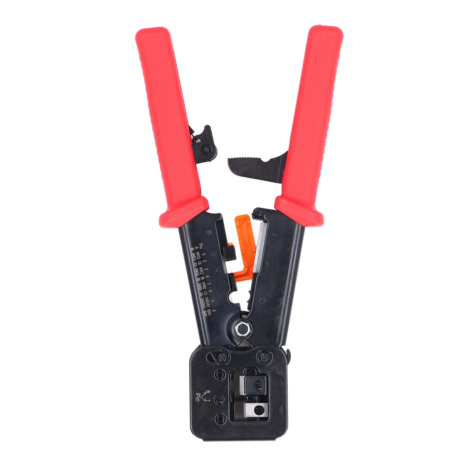 Rj45-crimpzange Für Cat6/cat5e-ethernet-kabel, Stahl, Rot.
