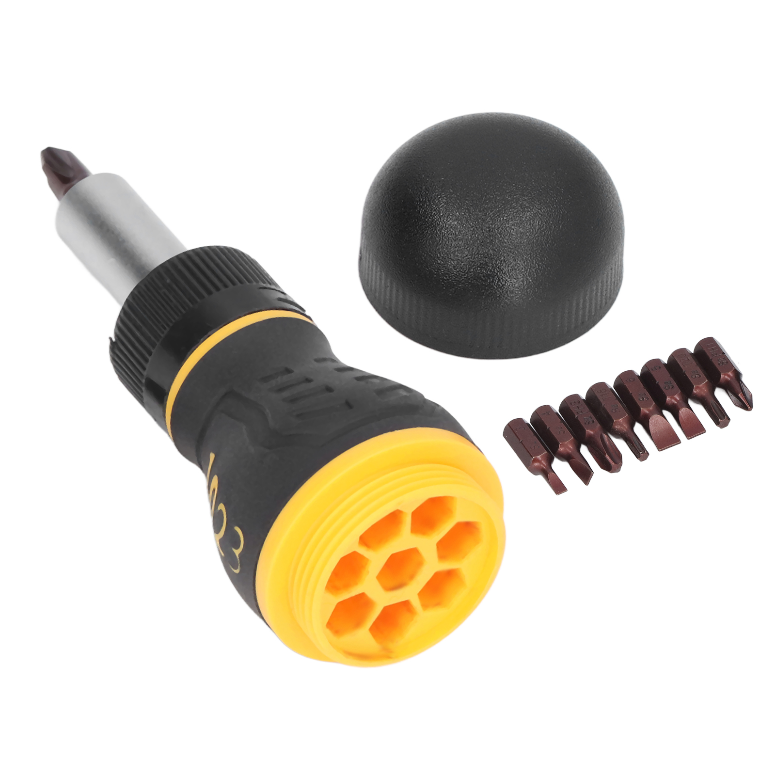 Werkzeugset Inklusive 9 Ratschenschraubendrehern Mit Magnetischem Kopf, 3 Ratschenpositionen Und Bits.