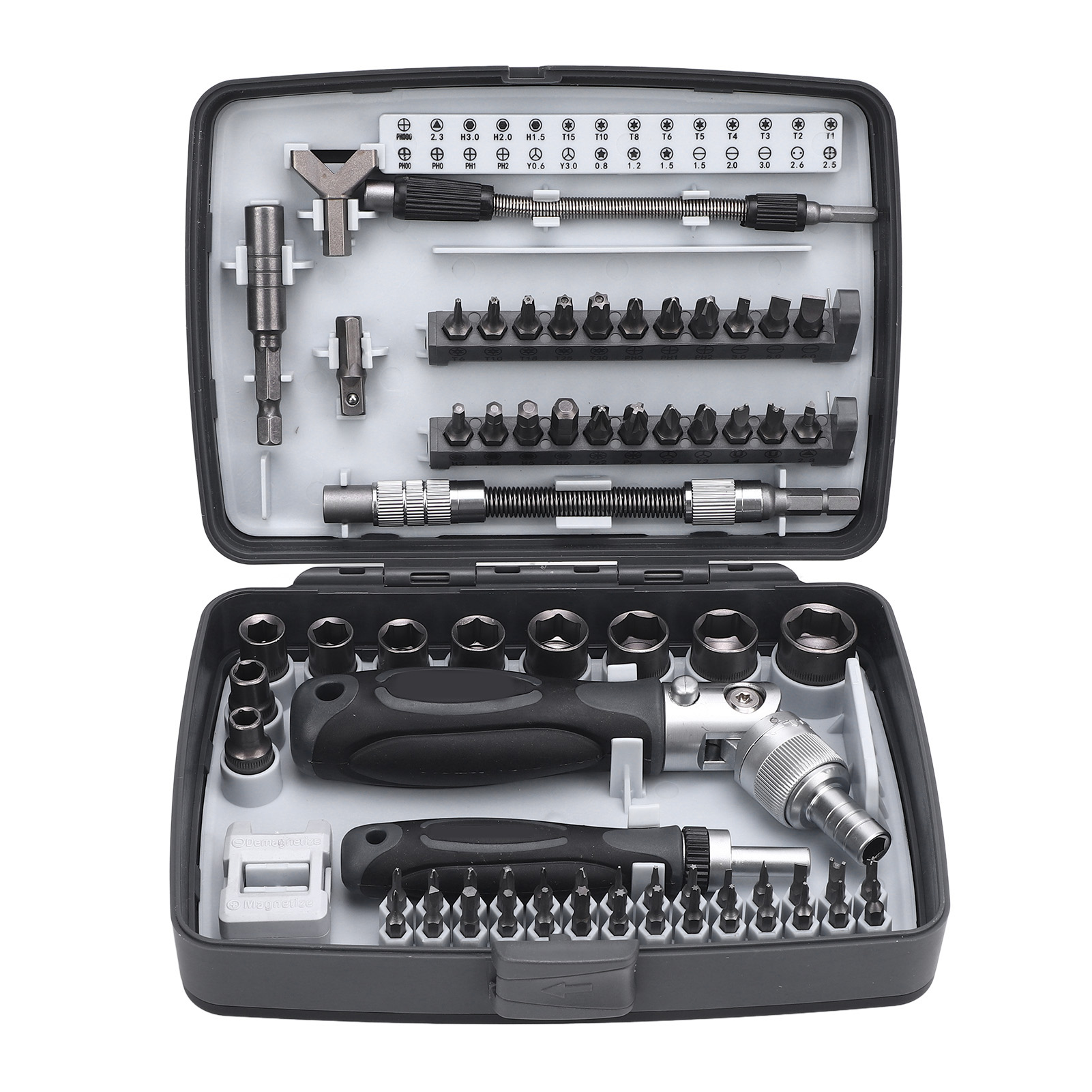 Ergonomisches 68-in-1-ratschenschraubendreher-set Mit 180° Drehbarem Griff Und Präzisionsbohrern, Ideal Für Computerreparaturen.