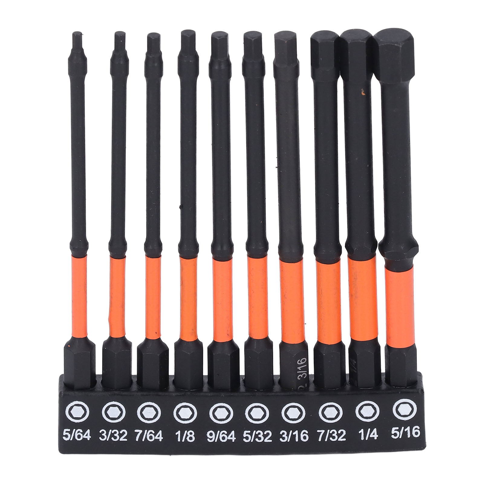 Set Mit 10 Sae-sechskantbits, 100 Mm Lang, 6,35 Mm (1/4 Zoll) Schaft, Aus S2-legierungsstahl, Mit Aufbewahrungshalter