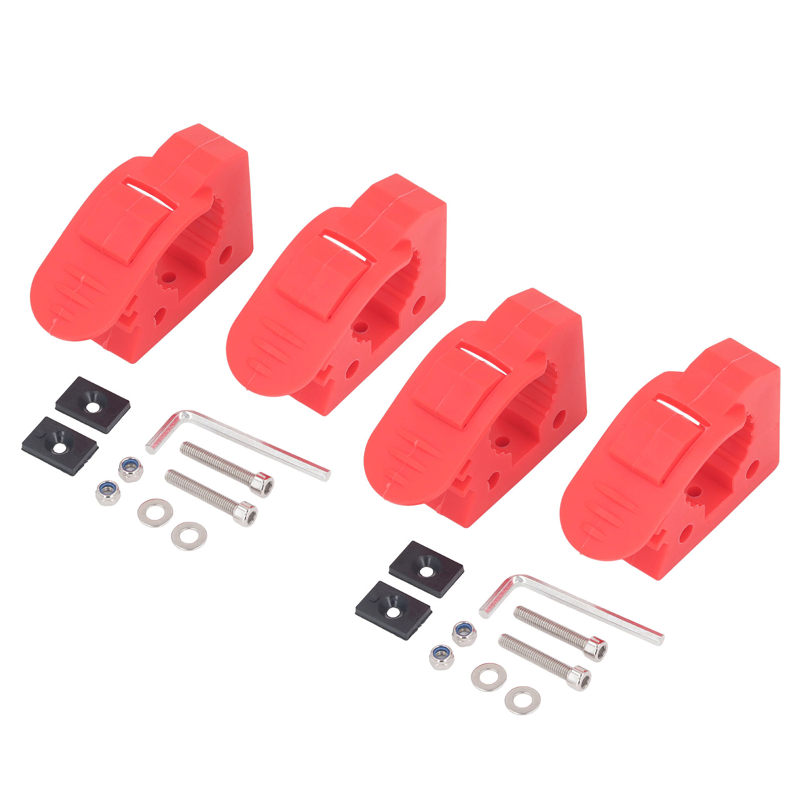 Set Aus 4 Verstellbaren, 5-fach Positionierbaren Schaufelhaltern Aus Gummi Mit Wandbefestigungsklemme Für Den Außenbereich.