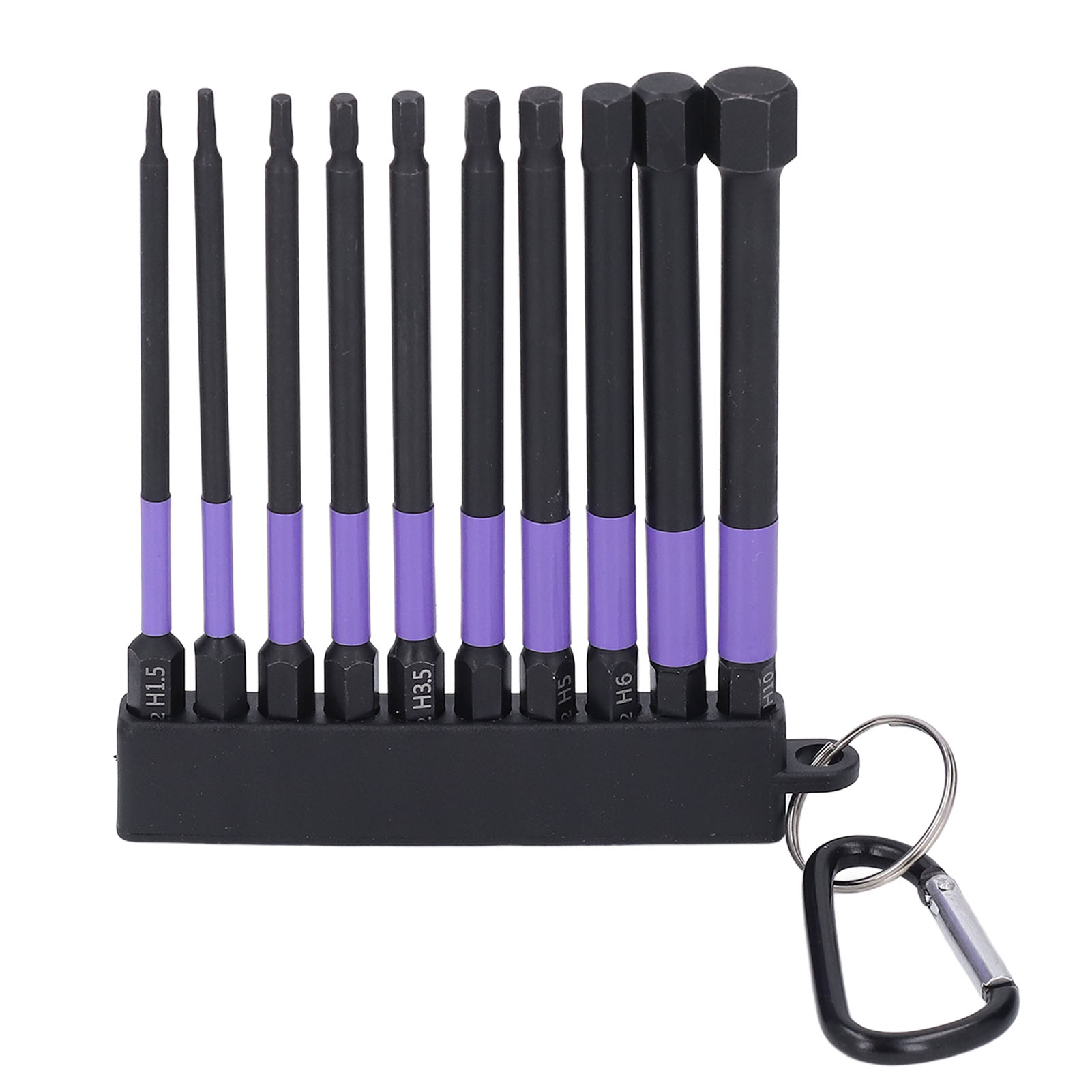 Set Mit 10 Ts2 4 Zoll (100 Mm) Schlagschrauberbits Aus Legiertem Stahl, Lila, Magnetisch Und Hochfest, Mit Basis.