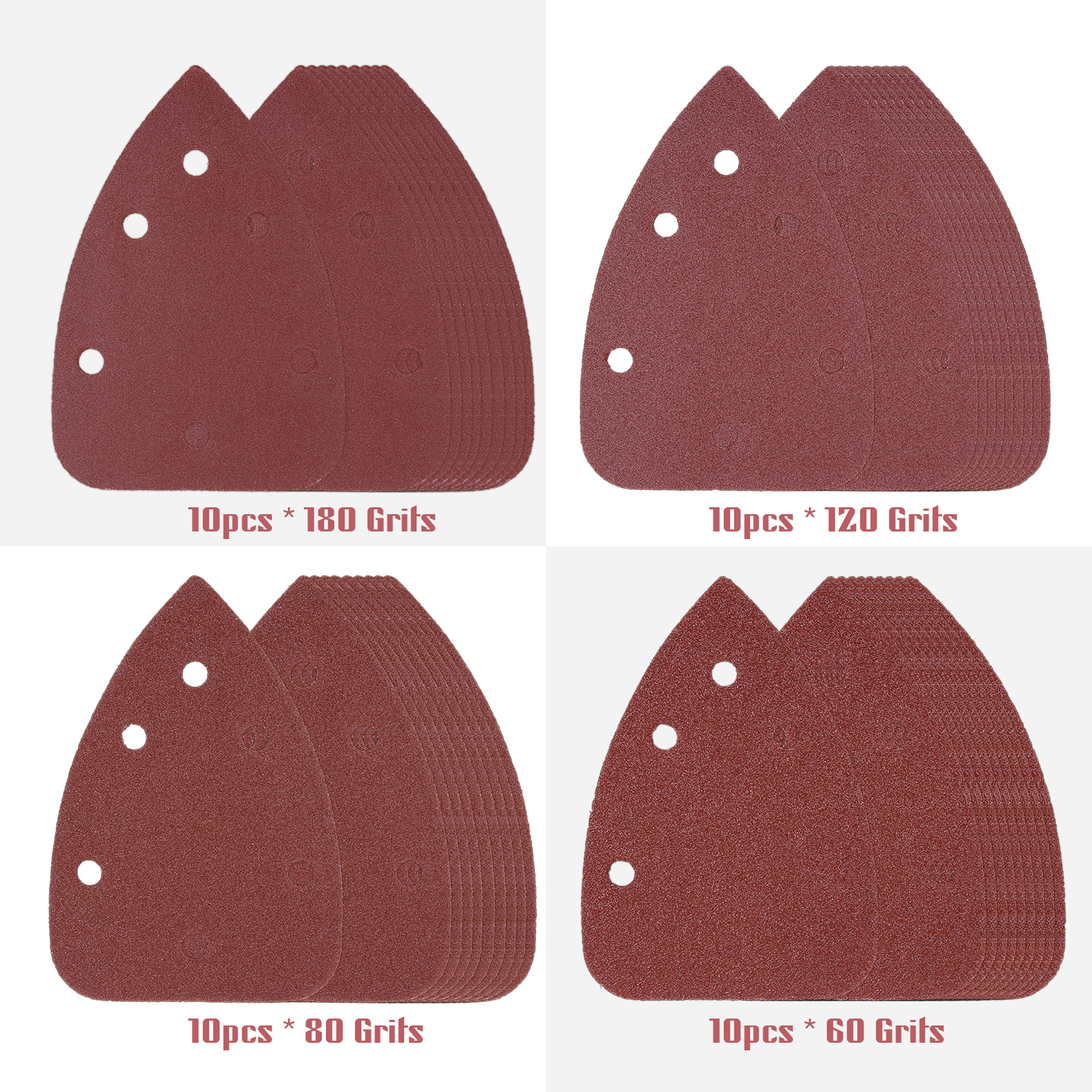 Präzisions-schleifpapier-set Für Mäuse, 140 X 100 Mm, 6 Löcher, 40 Stück