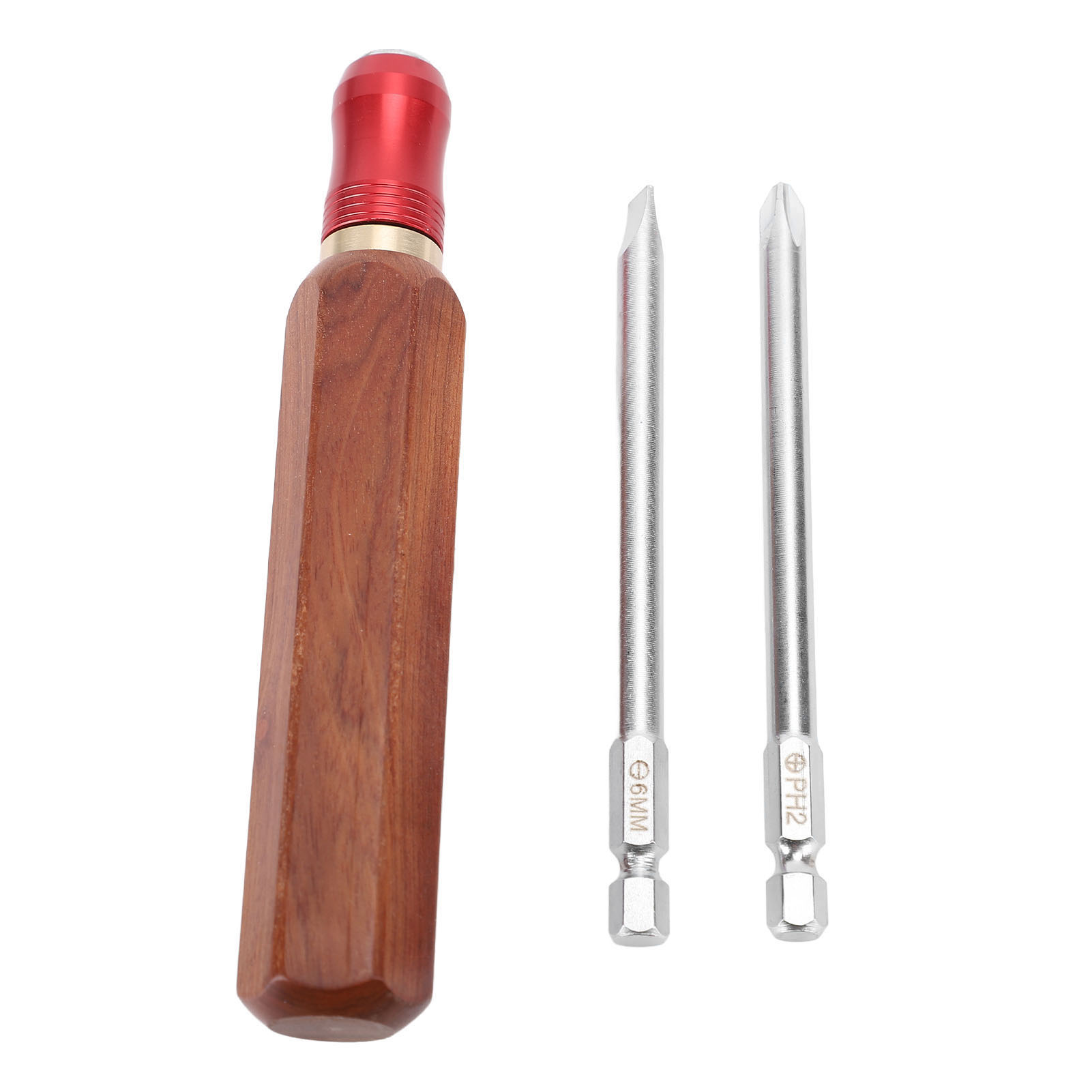 Schnellwechsel-schraubendreher-set Mit Holzgriff, Ph-bits Und Schnellspannschraubendrehern, Chrom-vanadium-stahl, Rosenholz-beschläge