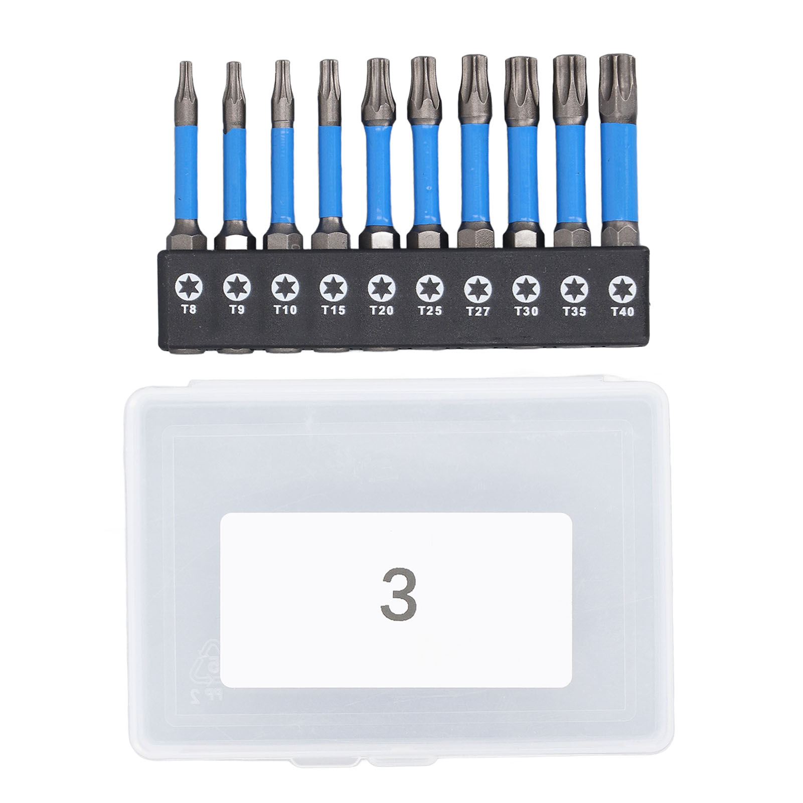 Security Star 10-teiliges Magnetisches Schraubendreher-bit-set Aus S2-legierungsstahl, 1/4"-sechskantschaft, Mit Aufbewahrungsbox.