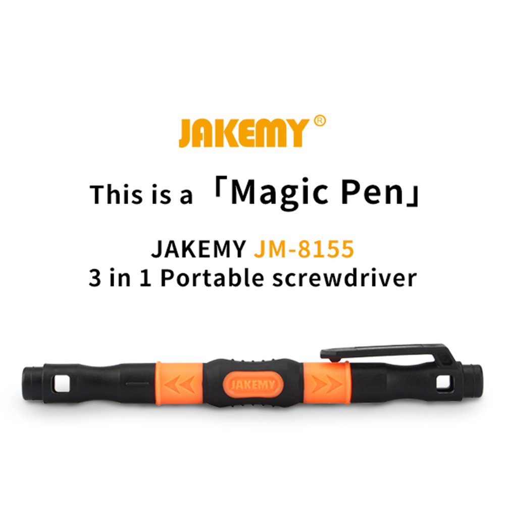 Jakemy 3-in-1 Tragbarer Doppelschraubendreher Mit Magnetischen, Bidirektionalen Schlitz- Und Kreuzschlitzbits – Reparatur- Und Wartungswerkzeugset Für Brillen, Uhren, Kleingeräte Und Elektronik Jm-815