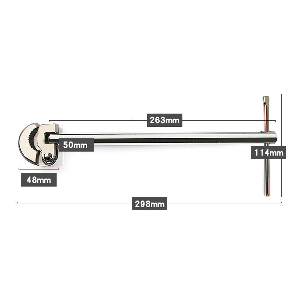 Multifunktionsschlüssel Für Spülbecken, Armaturen Aus Kohlenstoffstahl, Abflussrohre, Montage- Und Demontagewerkzeug Für Badezimmerinstallationen, 180° Drehbare Köpfe, Spannbereich Von 8 Bis 28 Mm