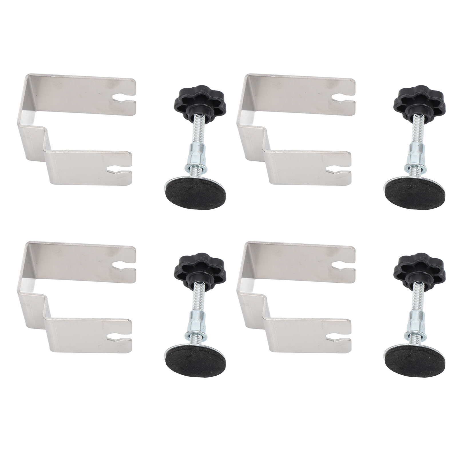 Set Mit 4 Bogenförmigen Schubladenfrontclips Aus Edelstahl.