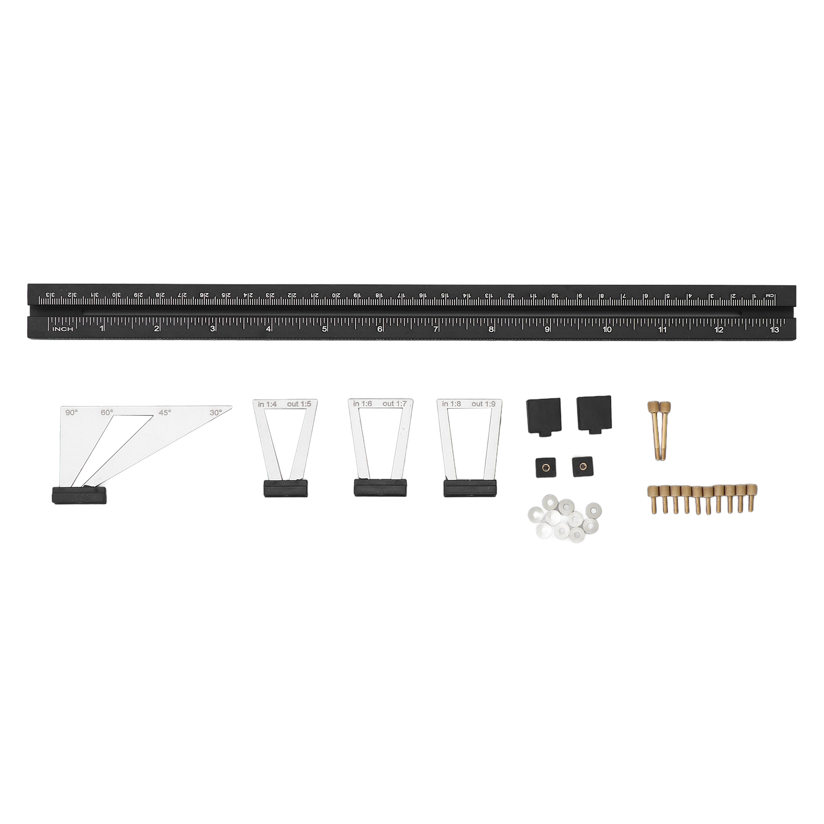 Anreißschablonen-set Aus Aluminiumlegierung (maßstäbe 1:4, 1:5, 1:6, 1:7, 1:8, 1:9) – Bewegliche Anreißschablone Für Holzbearbeitungsprojekte