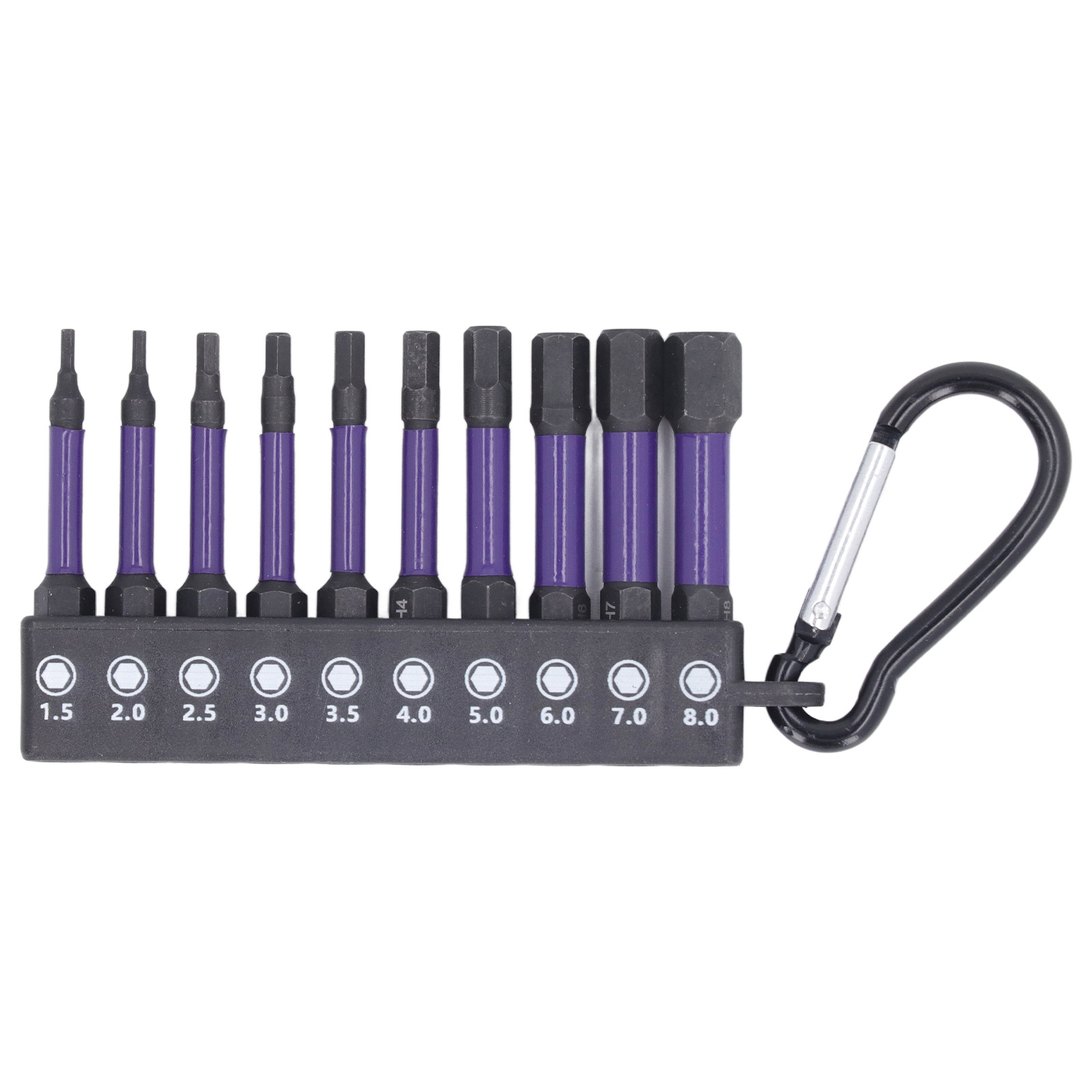 Set Mit 10 Leistungsstarken, Hochdrehmomentstarken, Rutschfesten Magnetischen Schraubendreherbits, 6,35 Mm Sechskantschaft, 50 L