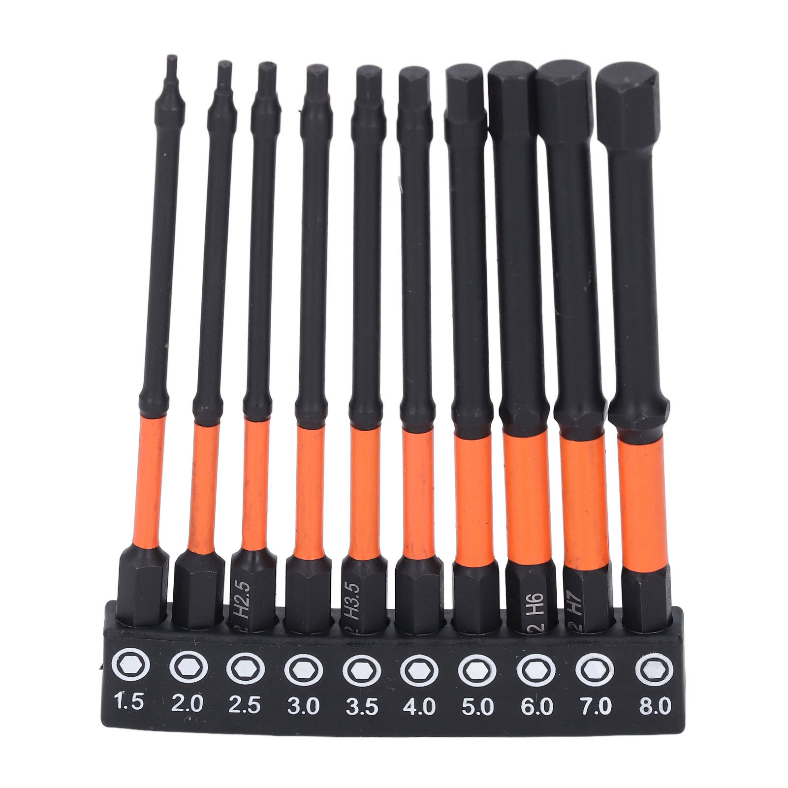 Set Mit 10 Magnetischen Sechskantbohrern Aus S2-legierungsstahl Mit Aufbewahrungsständer, 6,35 Mm (1/4 Zoll) Schaft, Metrische Schlagbohrer.