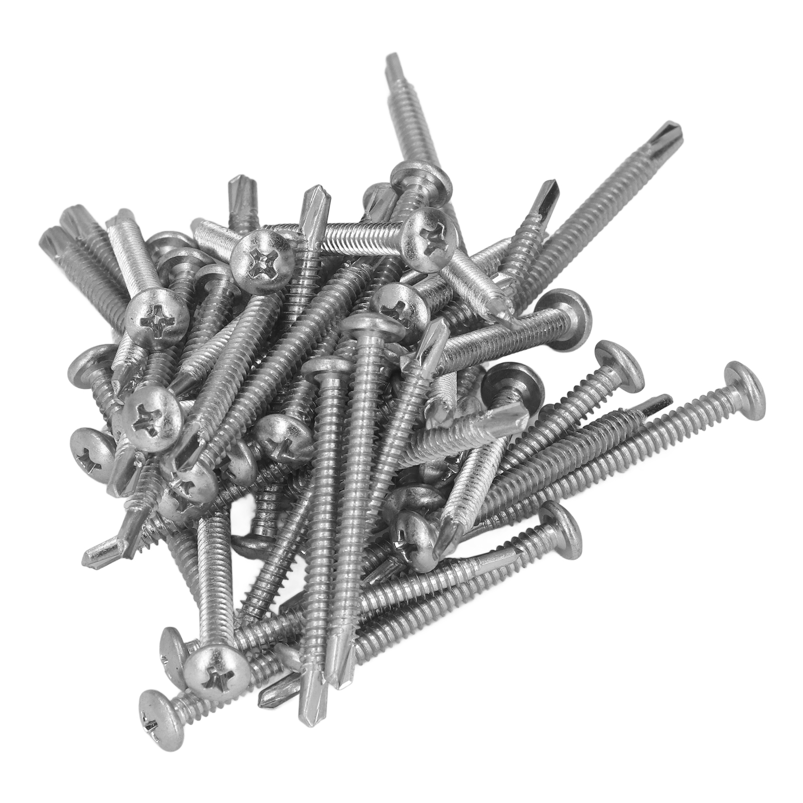 50 Selbstbohrende Schrauben Aus Verzinktem Kohlenstoffstahl, Rundkopf, 4,8 X 50 Mm, Für Reparaturen.