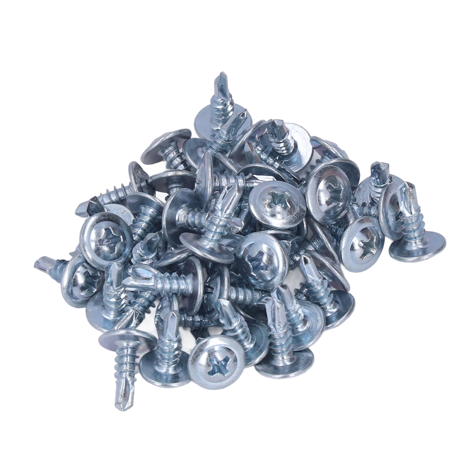 Packung Mit 50 Selbstbohrenden Rundkopfschrauben Aus Kohlenstoffverzinktem Stahl, 4,2 X 13 Mm, Mit Unterlegscheibe