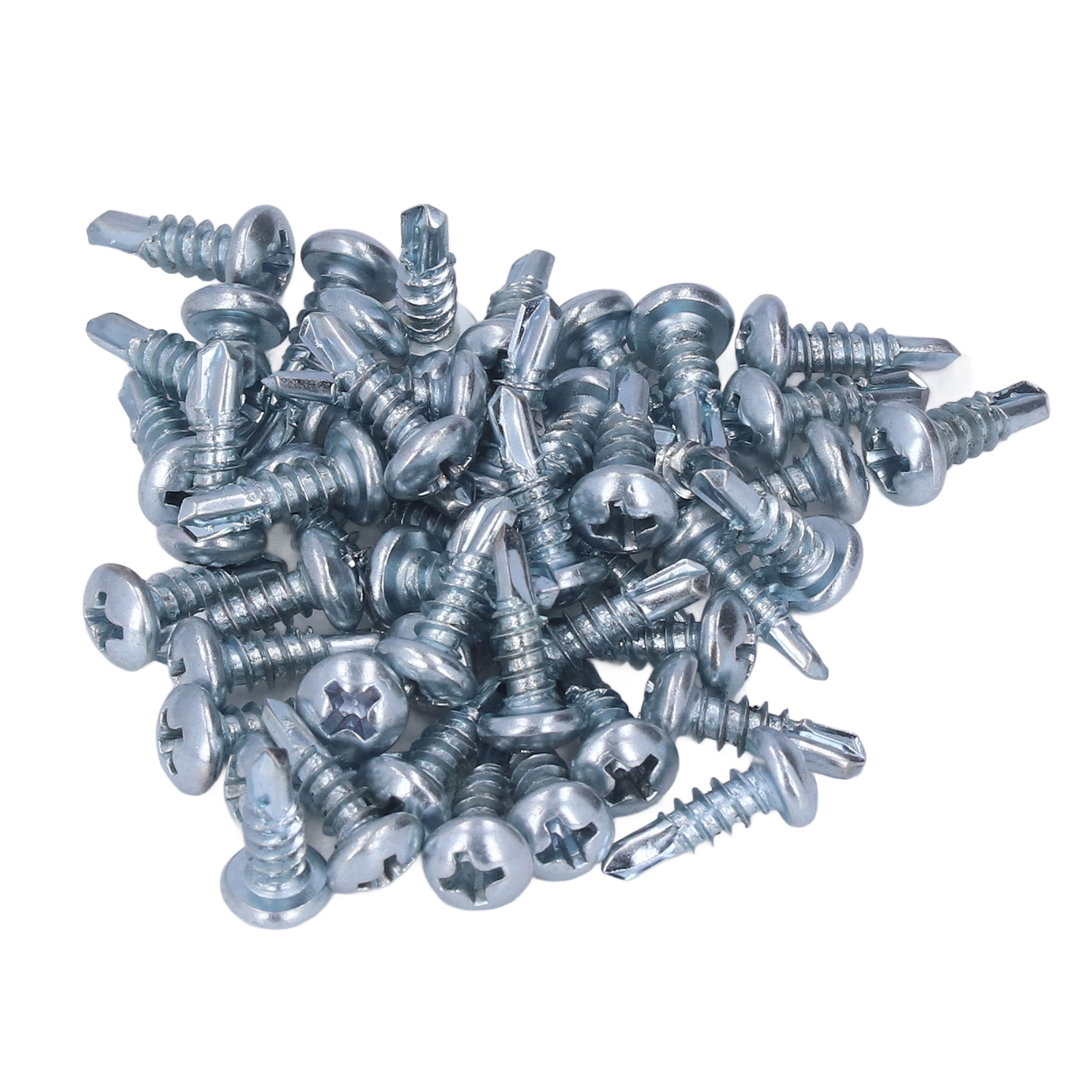 Packung Mit 50 Selbstbohrenden Rundkopfschrauben Aus Kohlenstoffverzinktem Stahl, 4,2 X 13 Mm, Kreuzschlitz