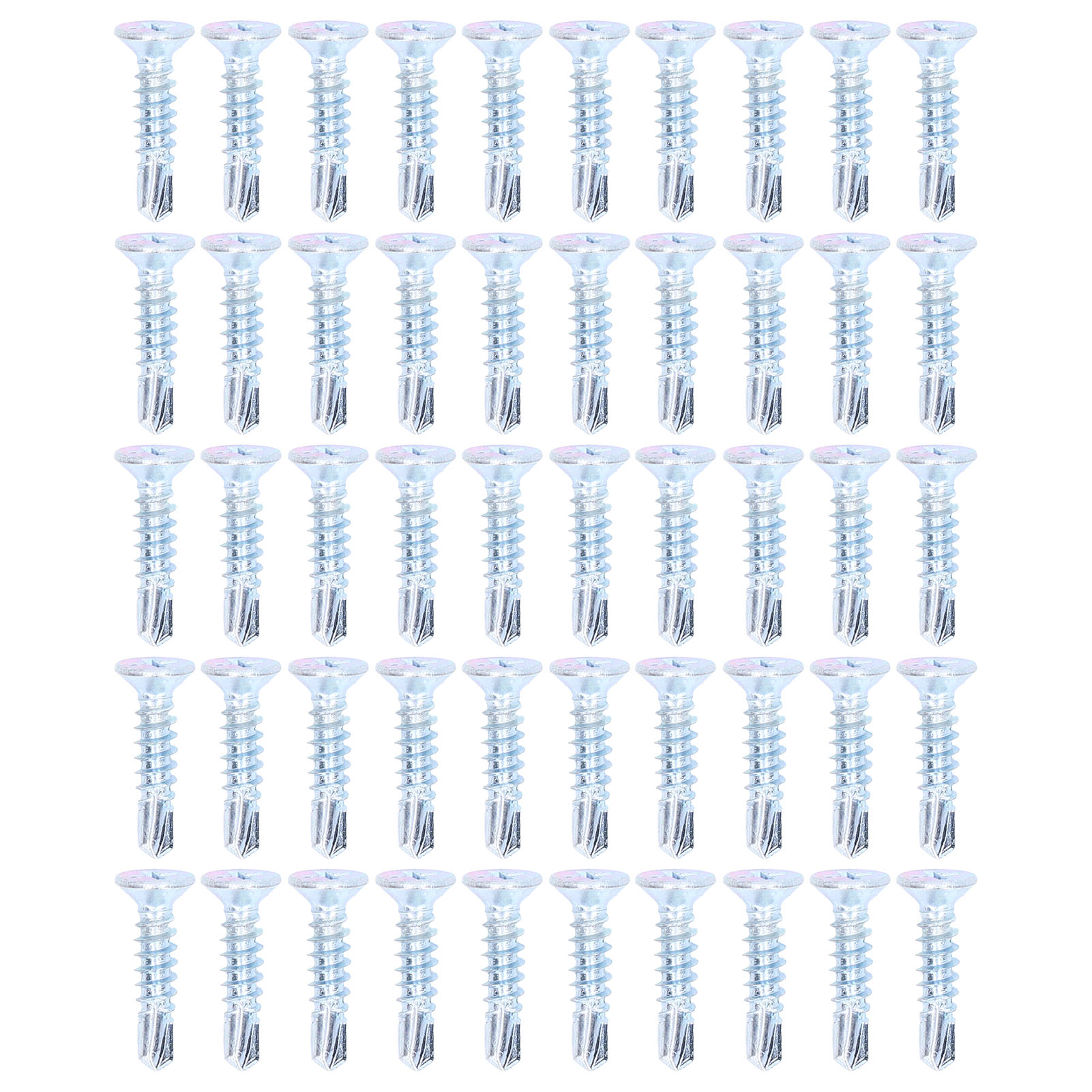 Set Mit 50 Selbstbohrenden Kreuzschlitzschrauben Aus Kohlenstoffstahl, 4,2 X 19 Mm, Mit Flachkopf Für Reparaturen