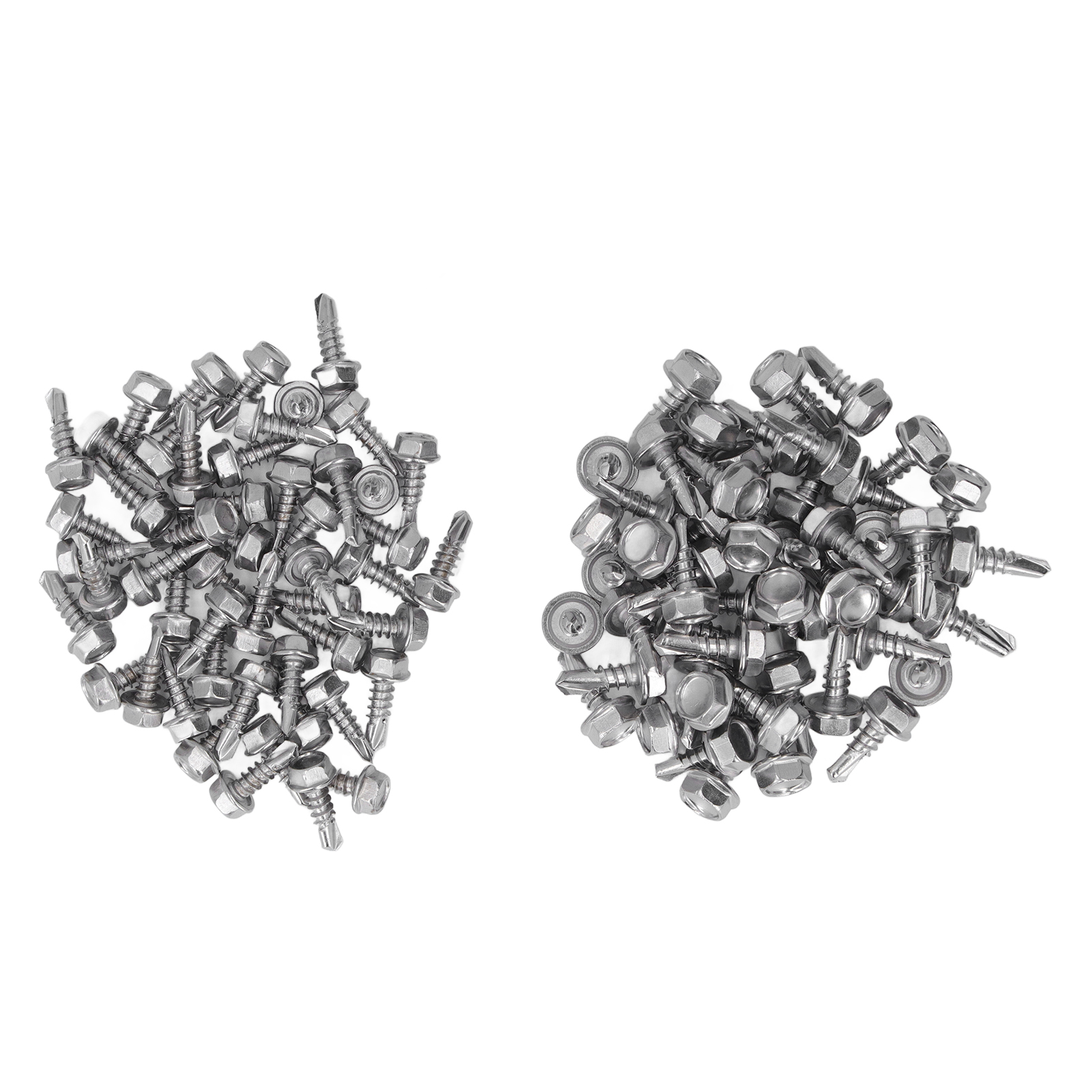 Sortiment Mit 100 Selbstbohrenden Schrauben Mit Sechskantkopf Aus Edelstahl 410, 4,2 X 13 Mm Und 4,8 X 13 Mm