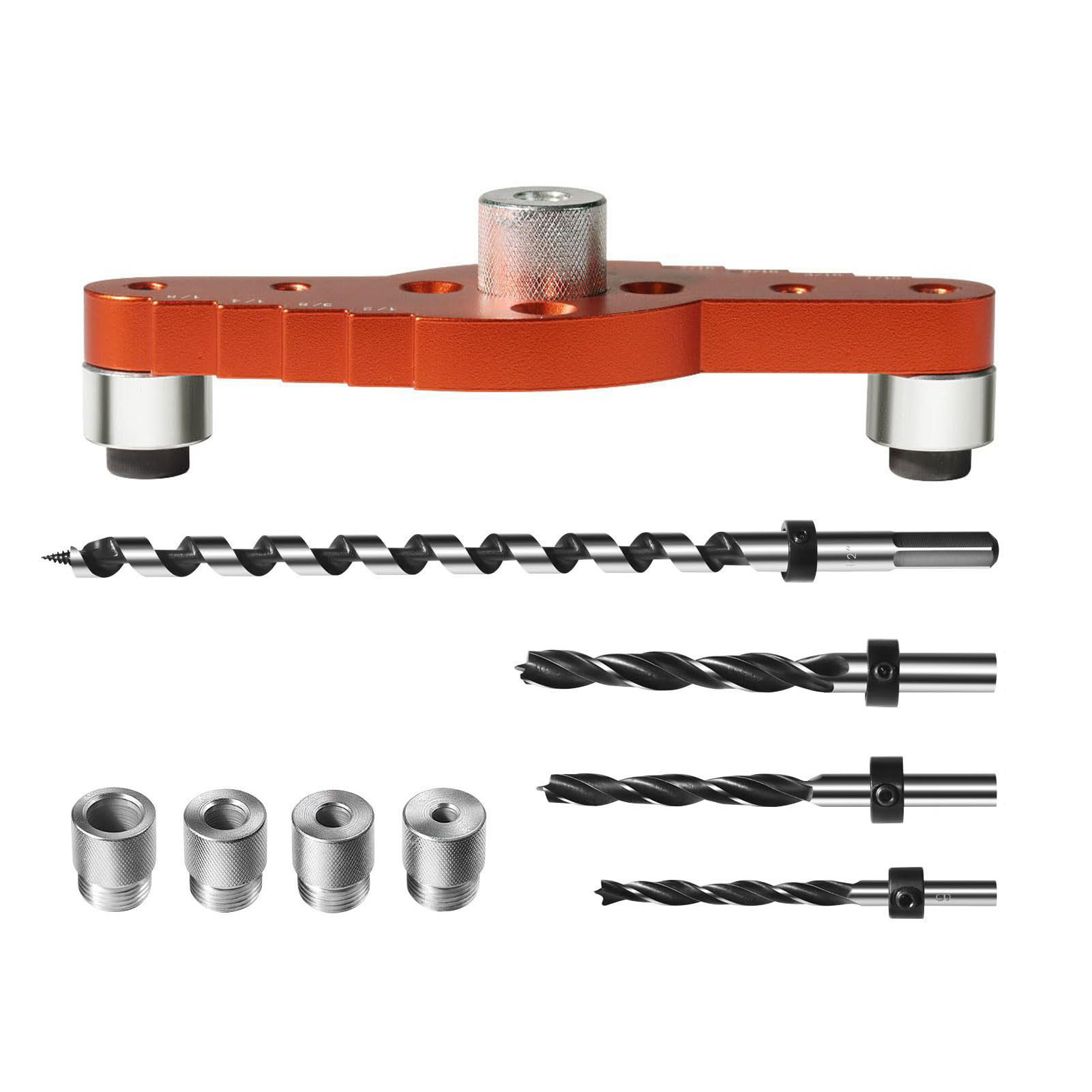 Selbstzentrierende Bohrschablone Mit Bohrführung Für 1/2-, 1/4-, 5/16- Und 3/8-zoll-bohrer, Für Schwebende Und Eingelassene Regalhalterungen.