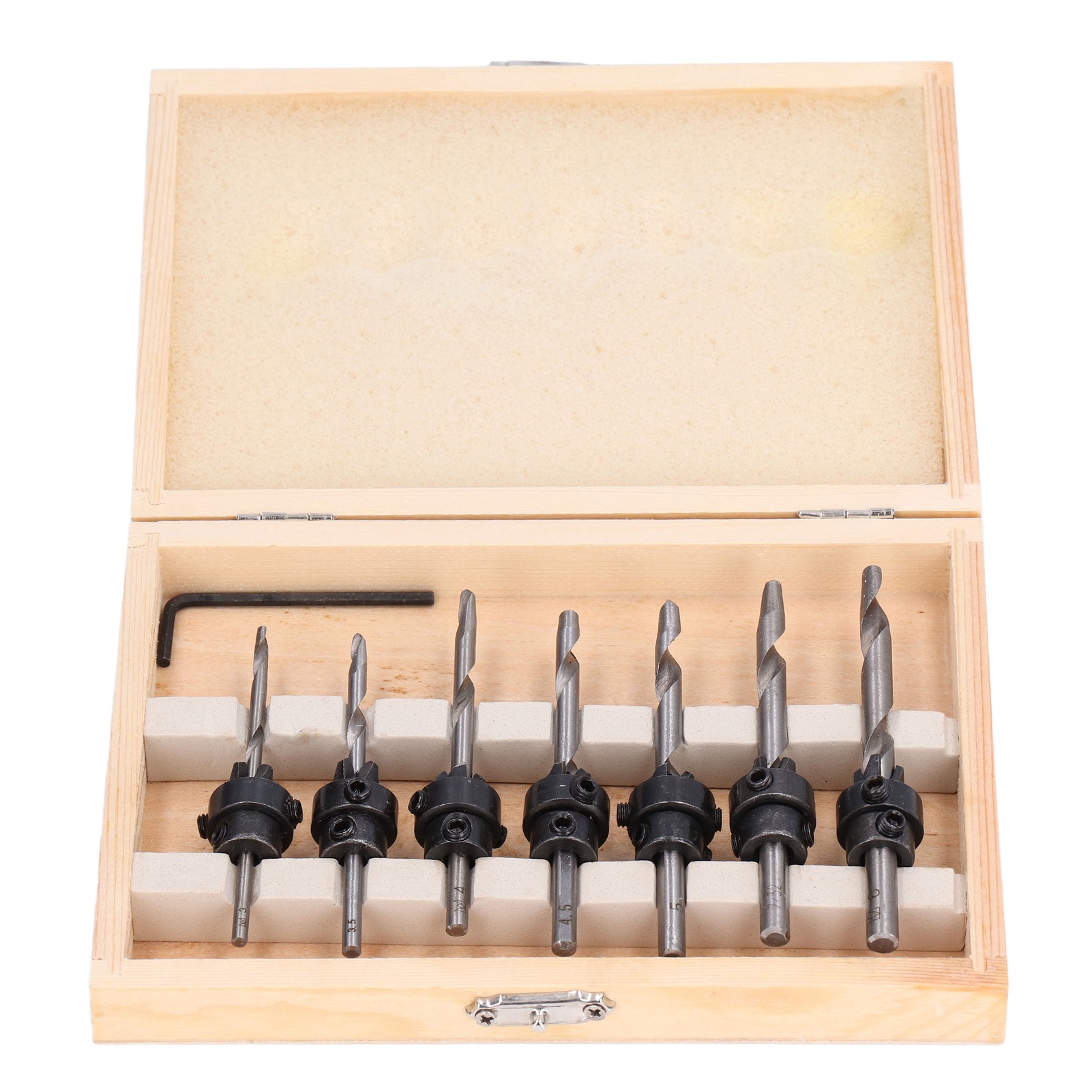 Set Mit 8 Konischen Senkbohrern Aus Hss-stahl Zum Vorbohren Von Löchern In Holz