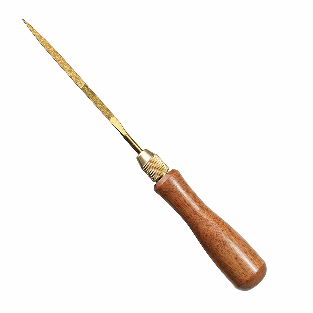 Set Mit 10 Goldfarbenen Diamantfeilen Mit Palisandergriffen, Handraspel-set Zur Bearbeitung Von Holz, Metall Und Kunststoff