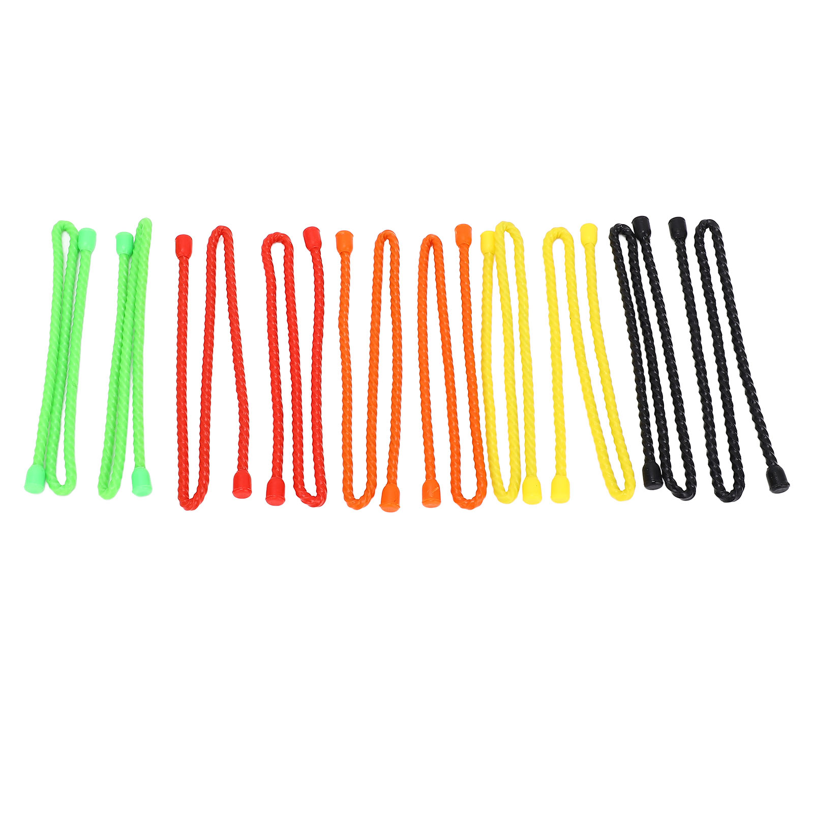 Packung Mit 10 Multifunktionalen Silikon-kabelbindern, 45,7 Cm (18 Zoll) Lang Und 5 Mm Im Durchmesser, Erhältlich In Rot, Orange, Gelb, Grün Und Schwarz.