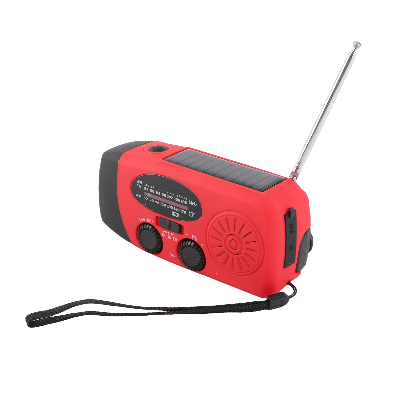 2000mah Solar-notfallradio Mit Handkurbel, Am/fm-empfang, Externem Akku, Solarladegerät Und Handkurbel, Eingebauter Led-taschenlampe Und Leselampe.